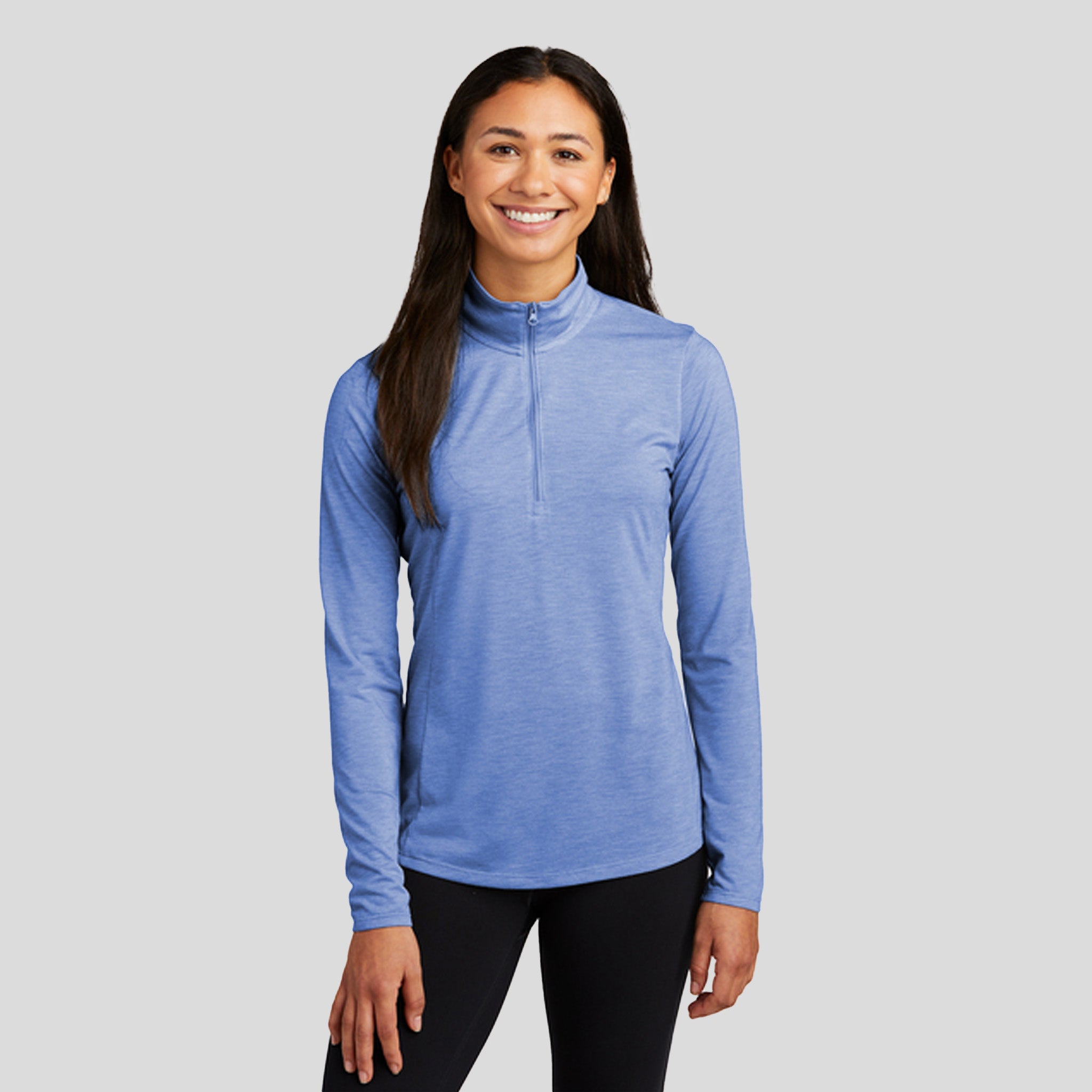 Women's PosiCharge ยฎ Tri-Blend Wicking 1/4-Zip Pullover | True Royal Heather