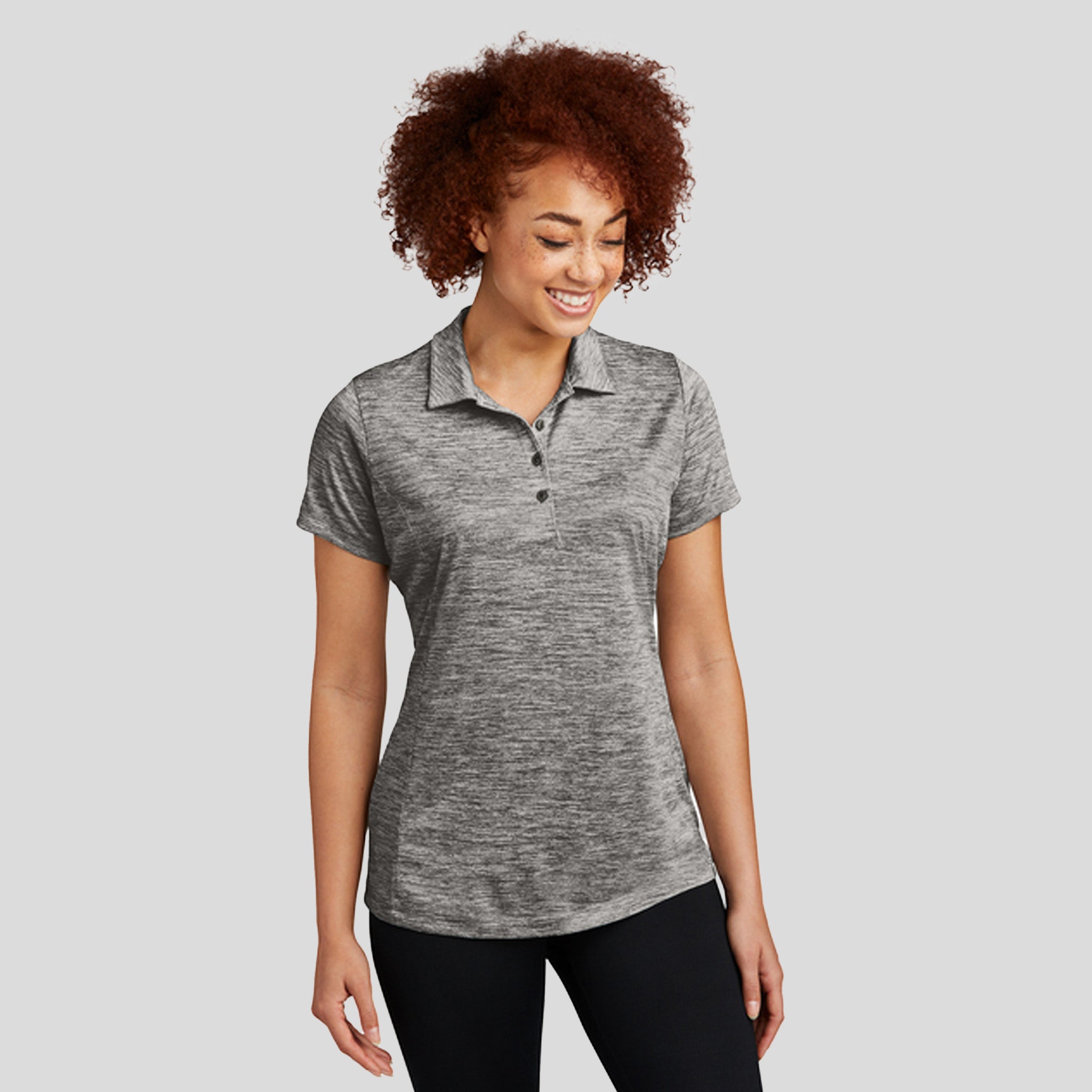 Women's PosiChargeยฎ Electric Heather Polo | Black Electric