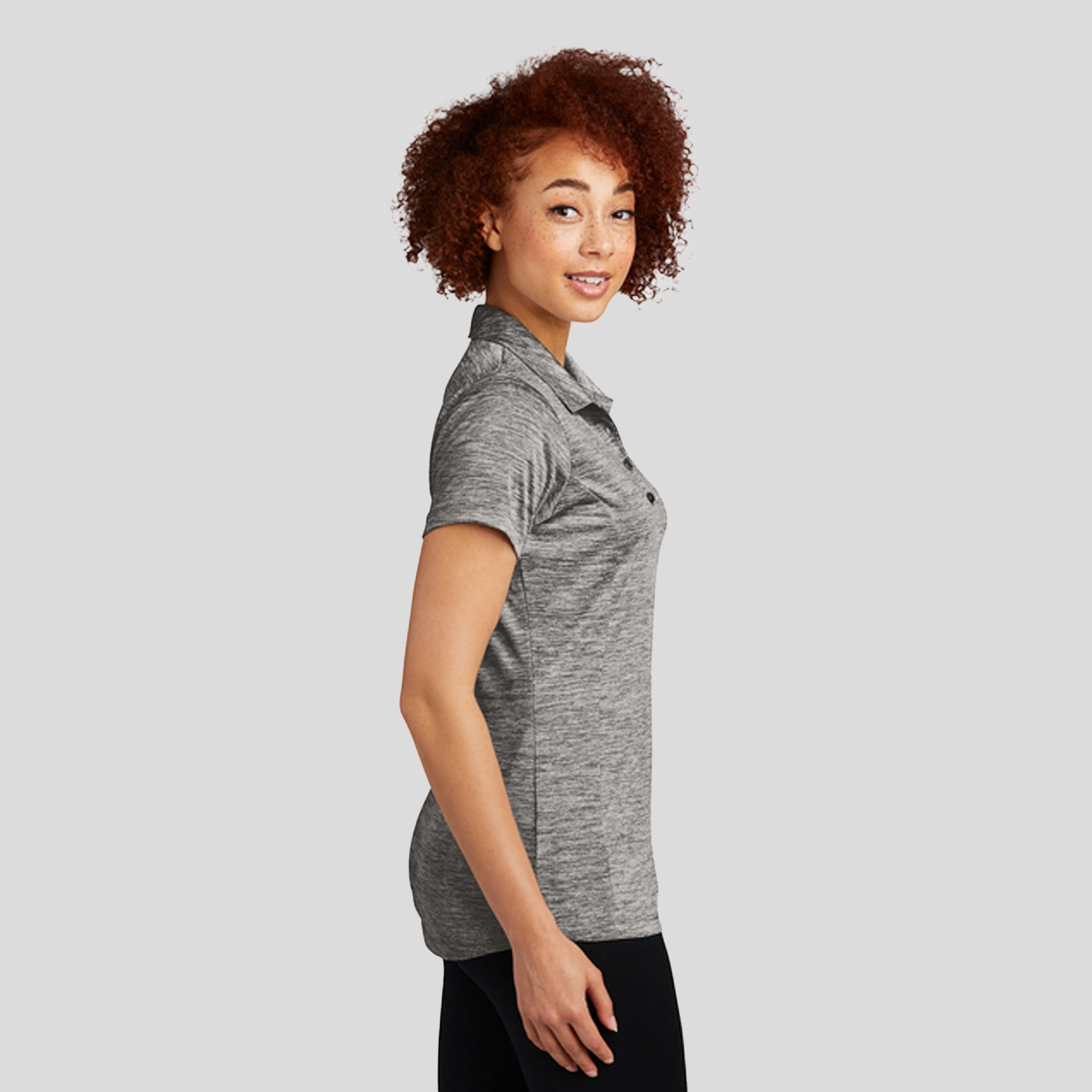 Women's PosiChargeยฎ Electric Heather Polo | Black Electric