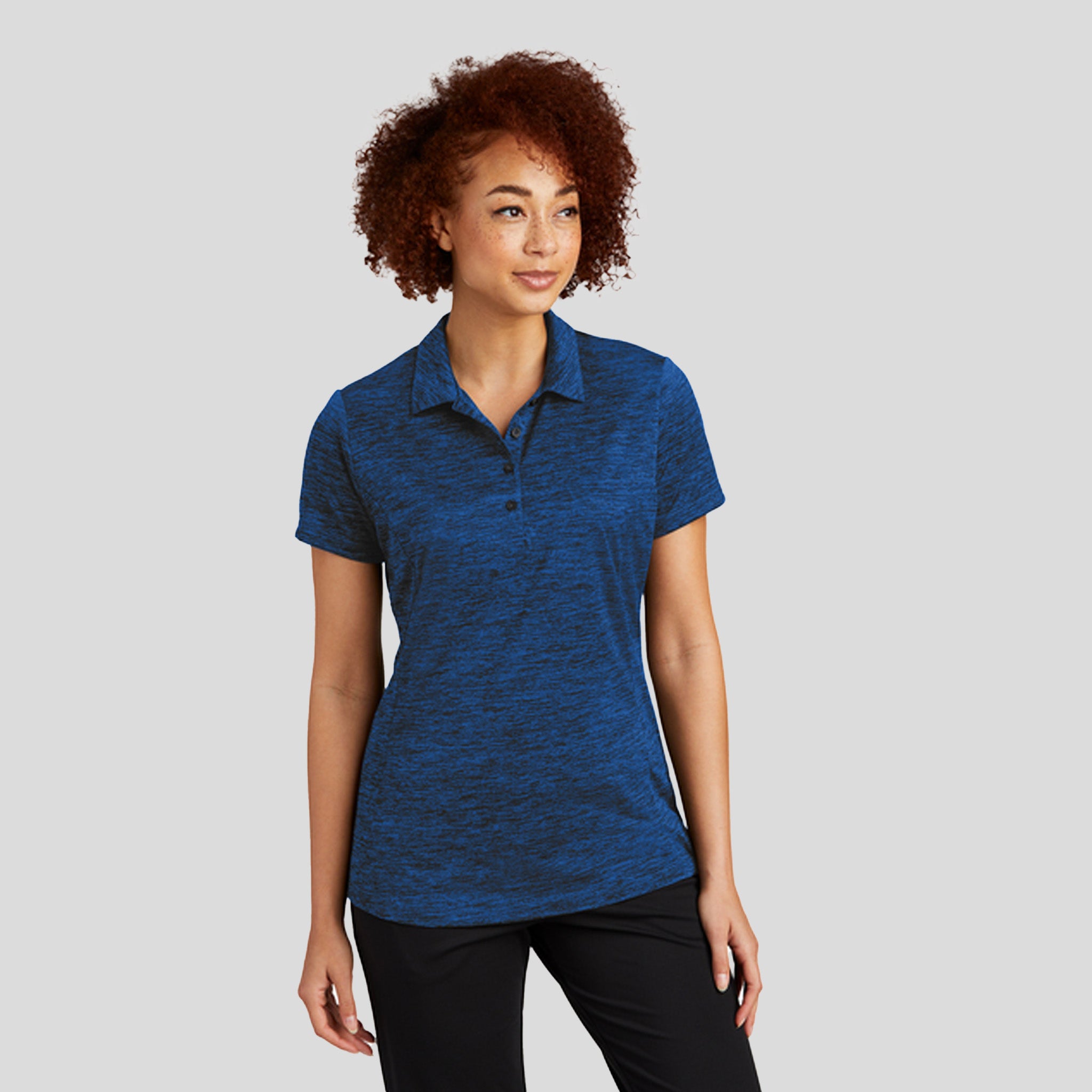 Women's PosiChargeยฎ Electric Heather Polo | Dark Royal-Black Electric