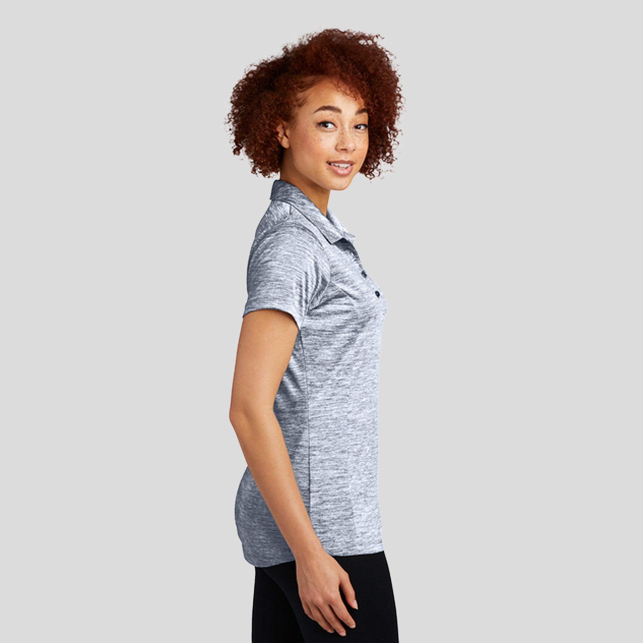 Women's PosiChargeยฎ Electric Heather Polo | True Navy Electric