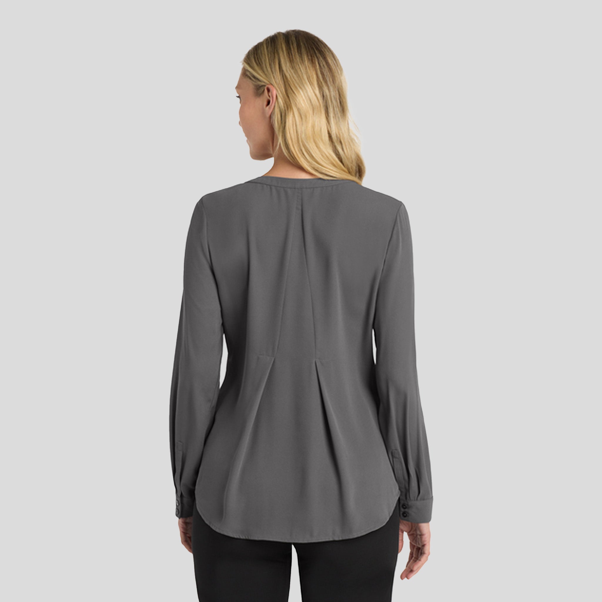 Women's Long Sleeve Button-Front Blouse | Sterling Grey