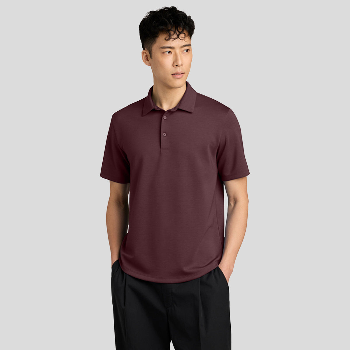 Men's Lite Spacer Polo | Dark Raisin