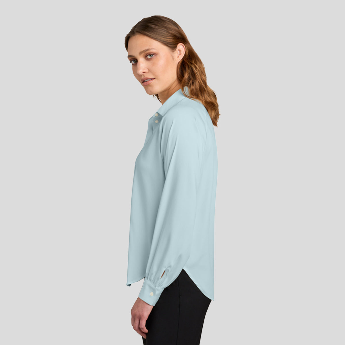 Women’s Long Sleeve Buttery Soft Blouse | Celestial Blue