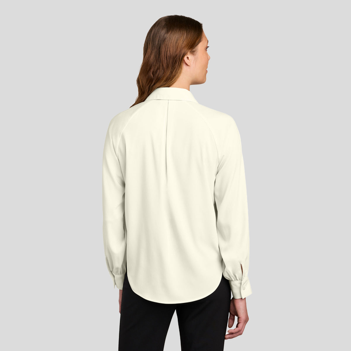 Women’s Long Sleeve Buttery Soft Blouse | Ivory Chiffon