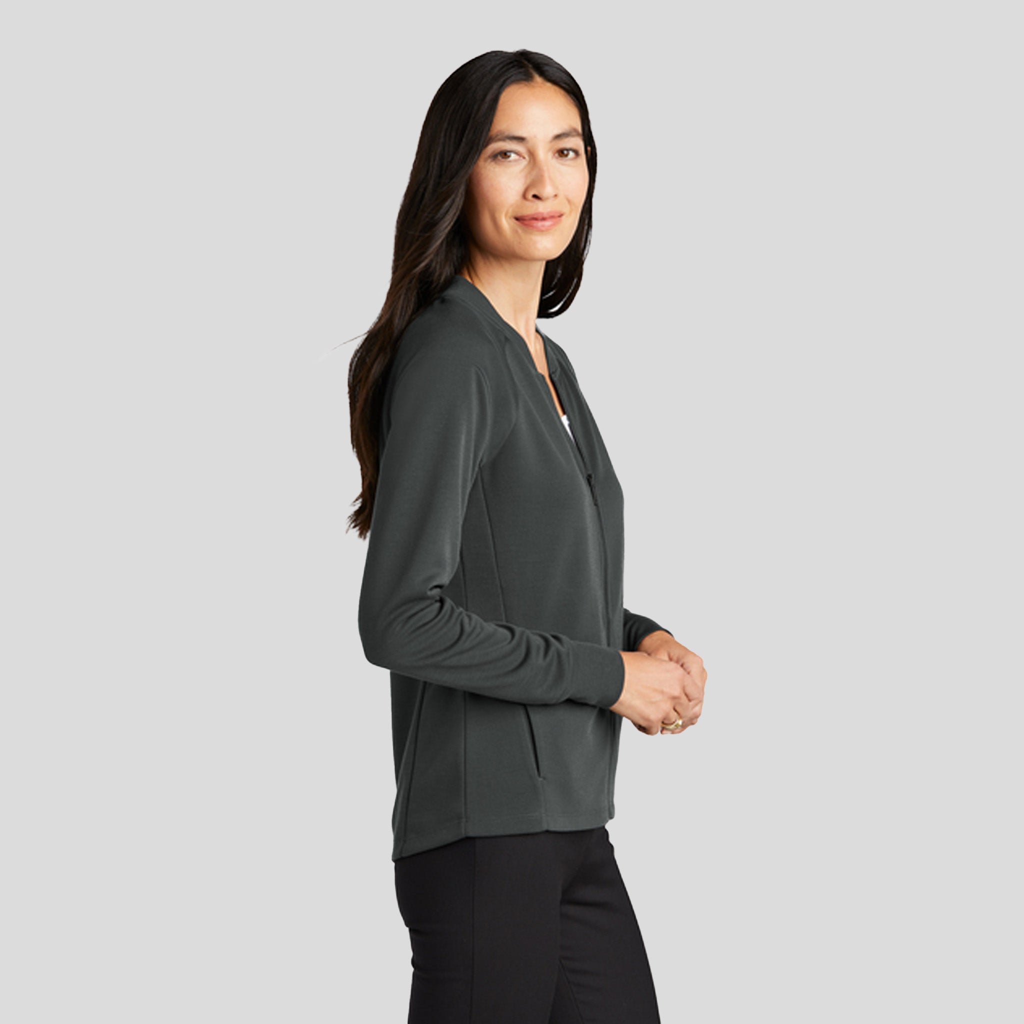 Women's Double-Knit Bomber | Anchor Grey