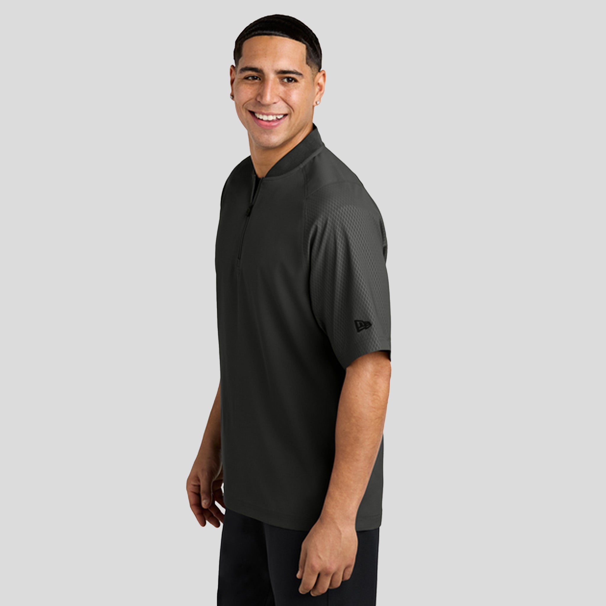 Cage Short Sleeve 1/4-Zip Jacket | Black