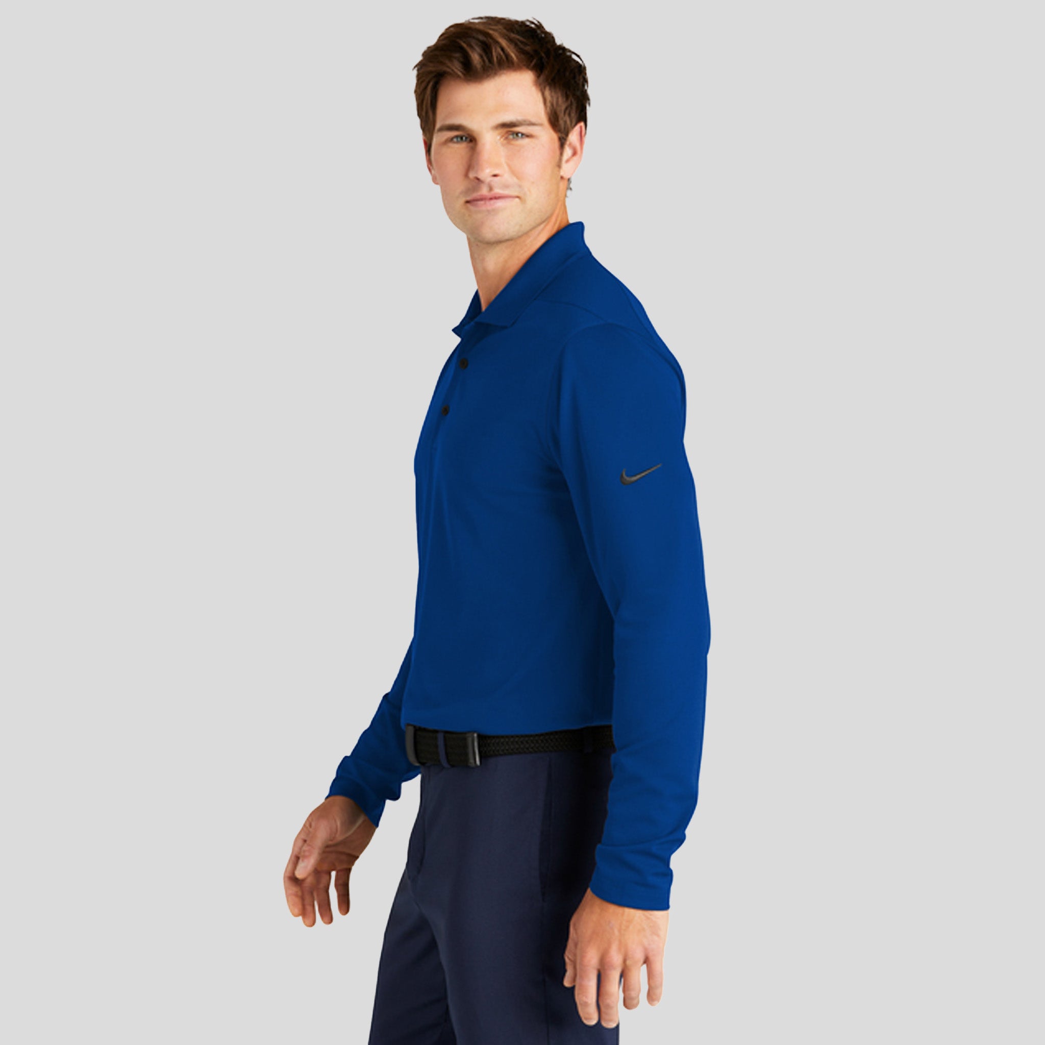Dri-FIT Micro Pique 2.0 Long Sleeve Polo | Gym Blue