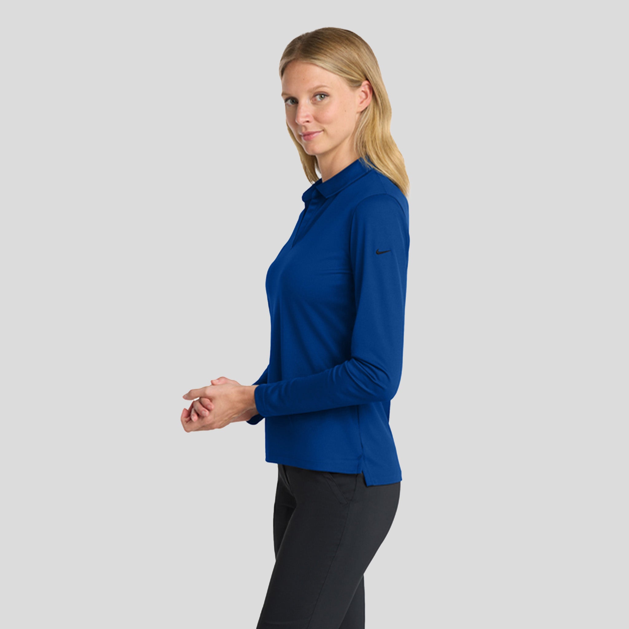 Women's Dri-FIT Micro Pique 2.0 Long Sleeve Polo | Gym Blue