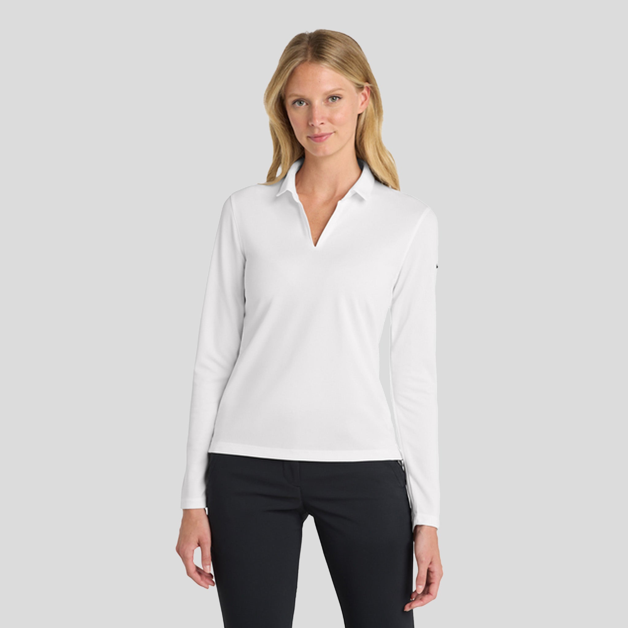 Women's Dri-FIT Micro Pique 2.0 Long Sleeve Polo | White