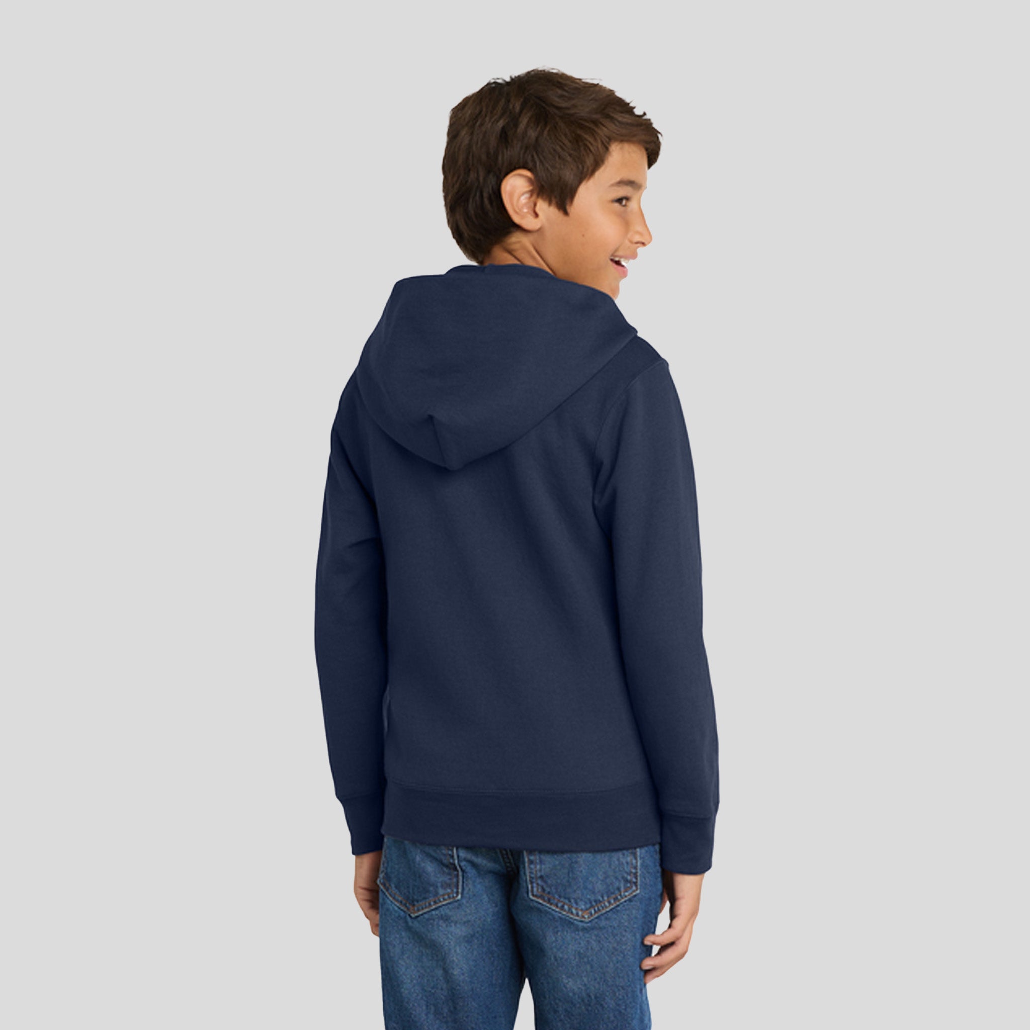 Youth Core Fleece Full-Zip Hooded Sweatshirt | Navy
