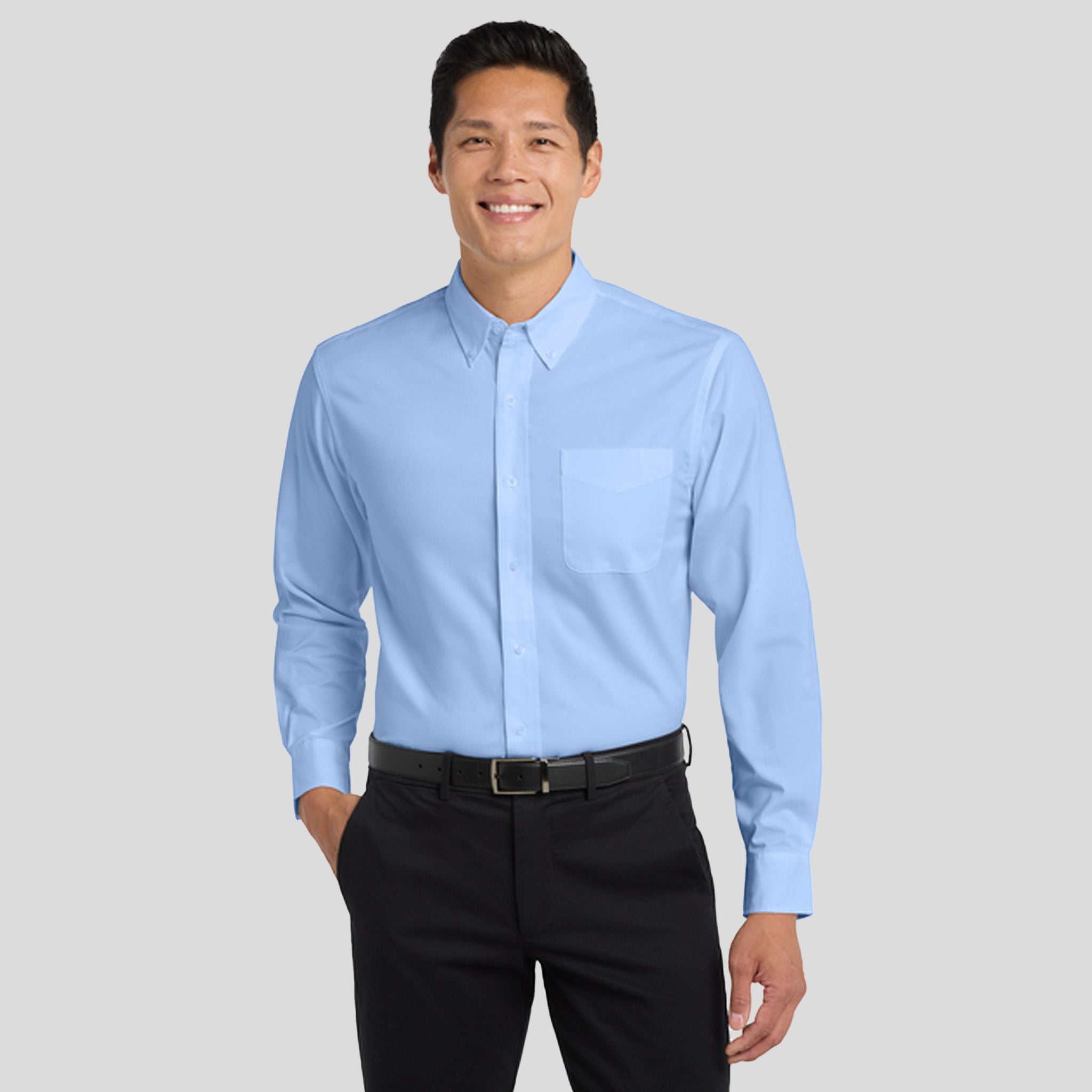 Long Sleeve Easy Care Shirt | Light Blue/Light Stone