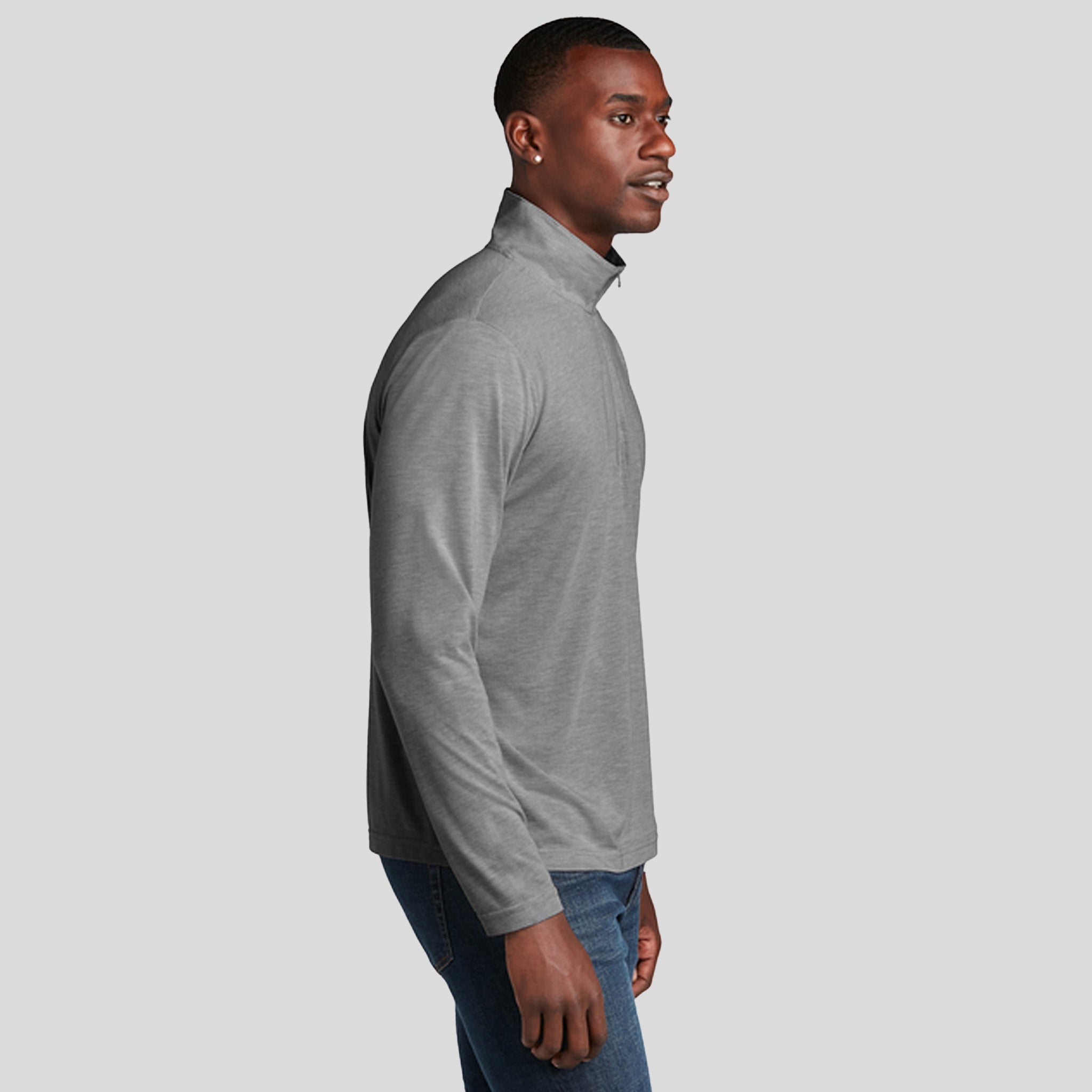 PosiCharge ยฎ Tri-Blend Wicking 1/4-Zip Pullover | Dark Grey Heather