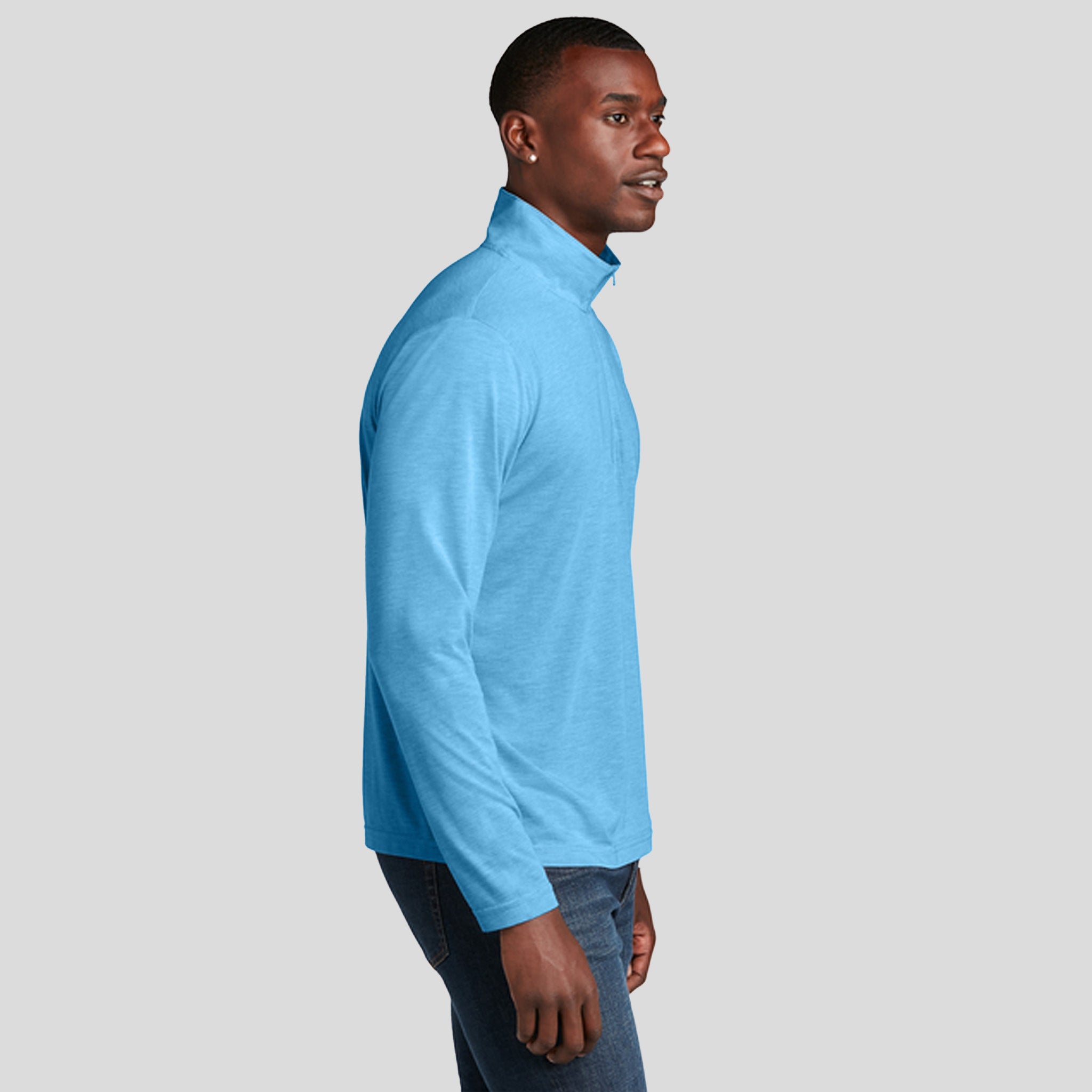 PosiCharge ยฎ Tri-Blend Wicking 1/4-Zip Pullover | Pond Blue Heather