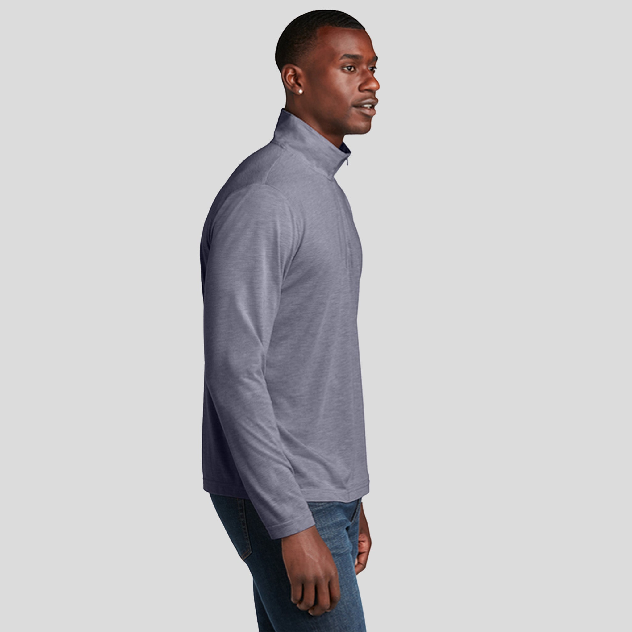 PosiCharge ยฎ Tri-Blend Wicking 1/4-Zip Pullover | True Navy Heather