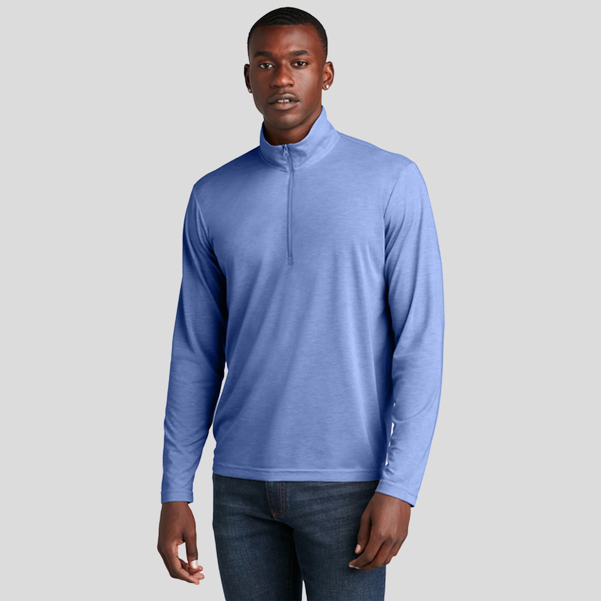 PosiCharge ยฎ Tri-Blend Wicking 1/4-Zip Pullover | True Royal Heather