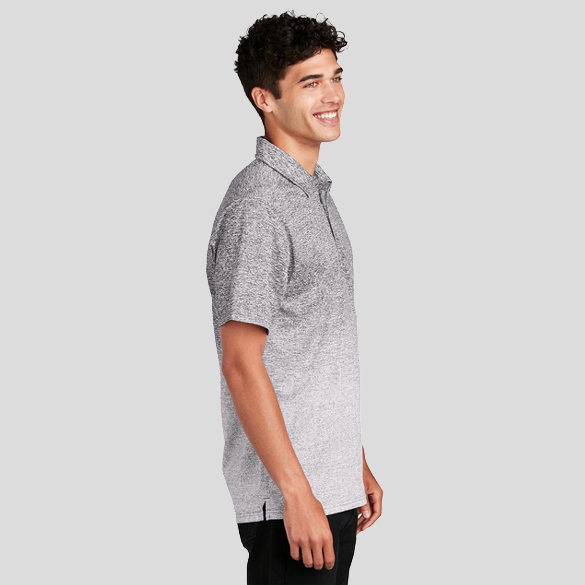 Ombre Heather Polo | White/Graphite