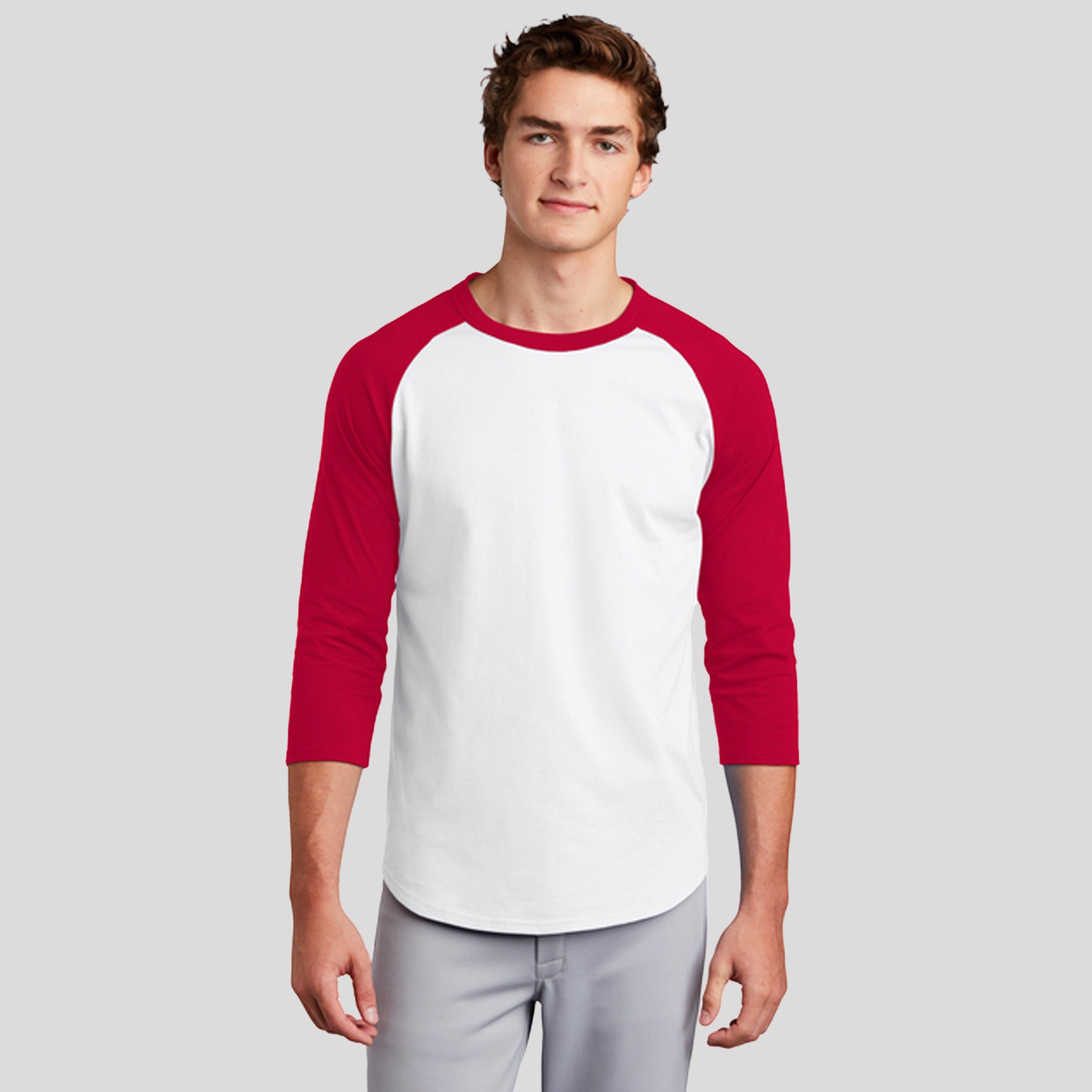 Colorblock Raglan Jersey | White/Red