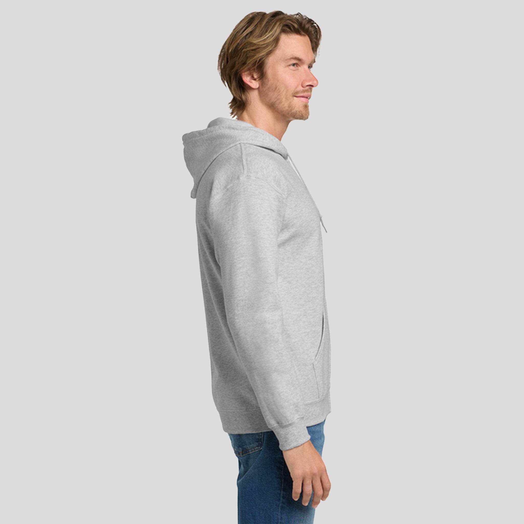 Heavy Blendβ’ Full-Zip Hooded Sweatshirt | Ash