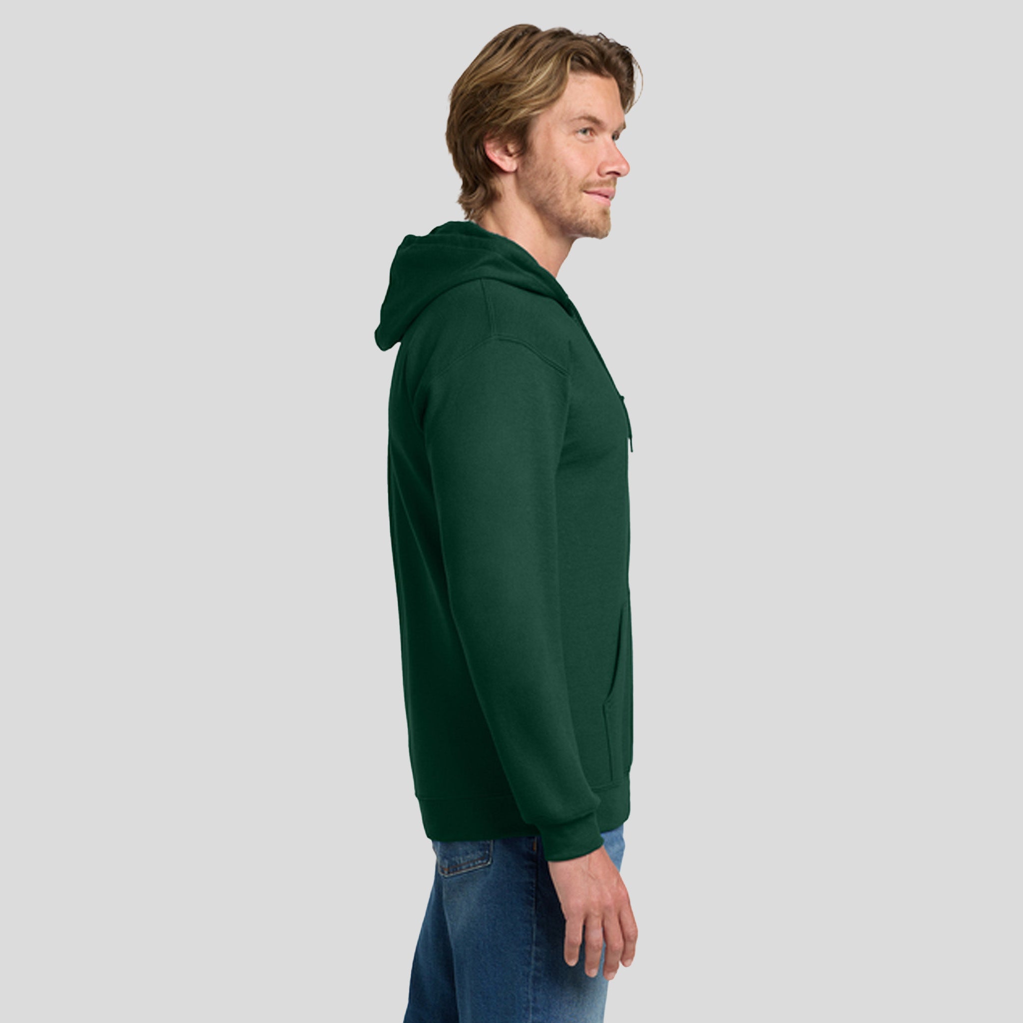 Heavy Blendβ’ Full-Zip Hooded Sweatshirt | Forest Green