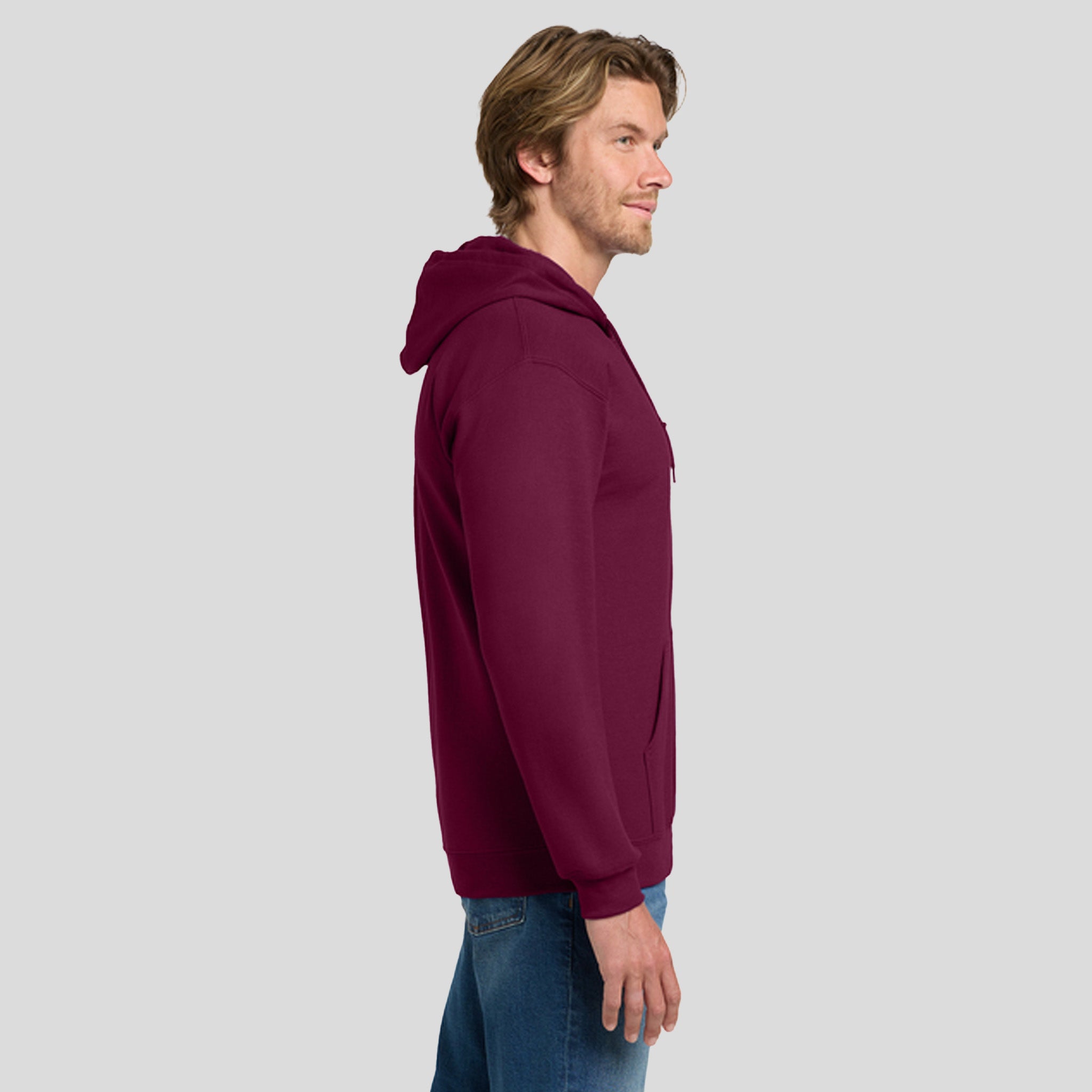 Heavy Blendβ’ Full-Zip Hooded Sweatshirt | Maroon