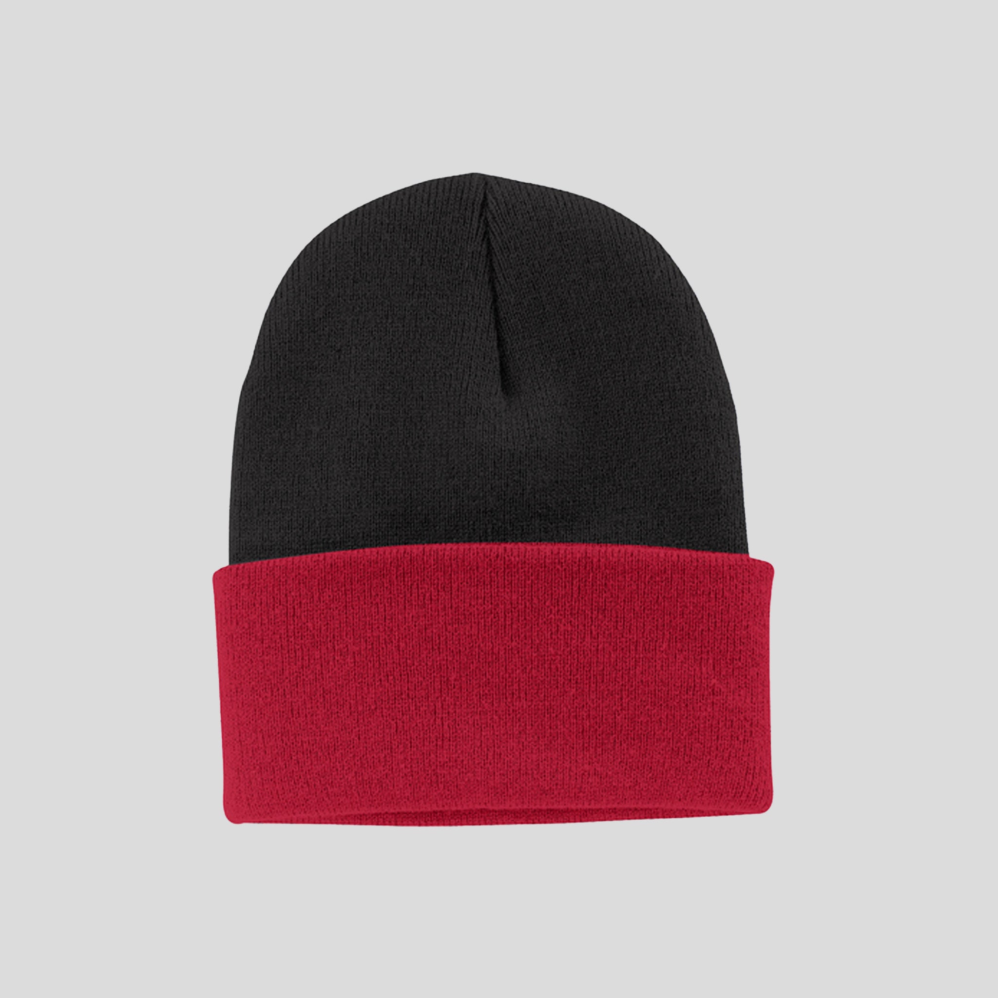Knit Cap | Black/Athletic Red
