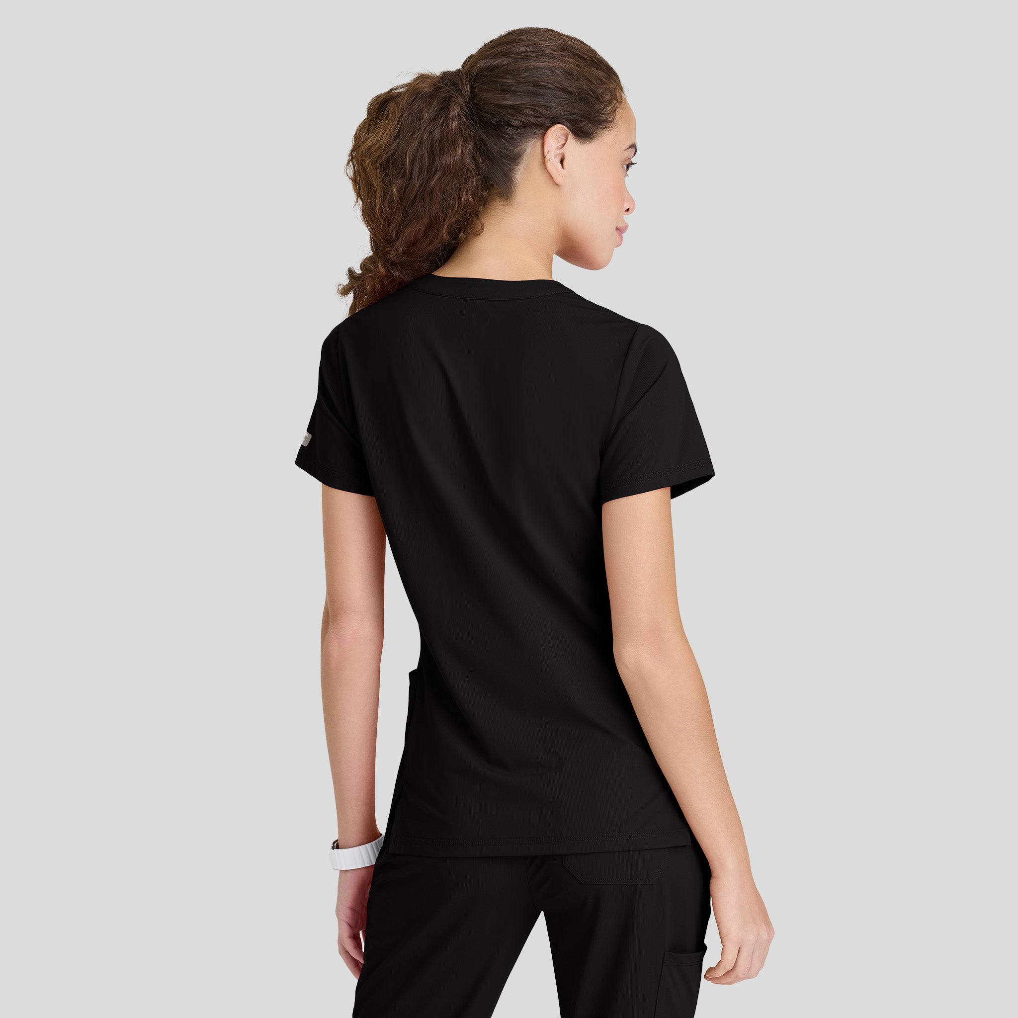 Glide 4 Pocket Banded Collar Top | Black
