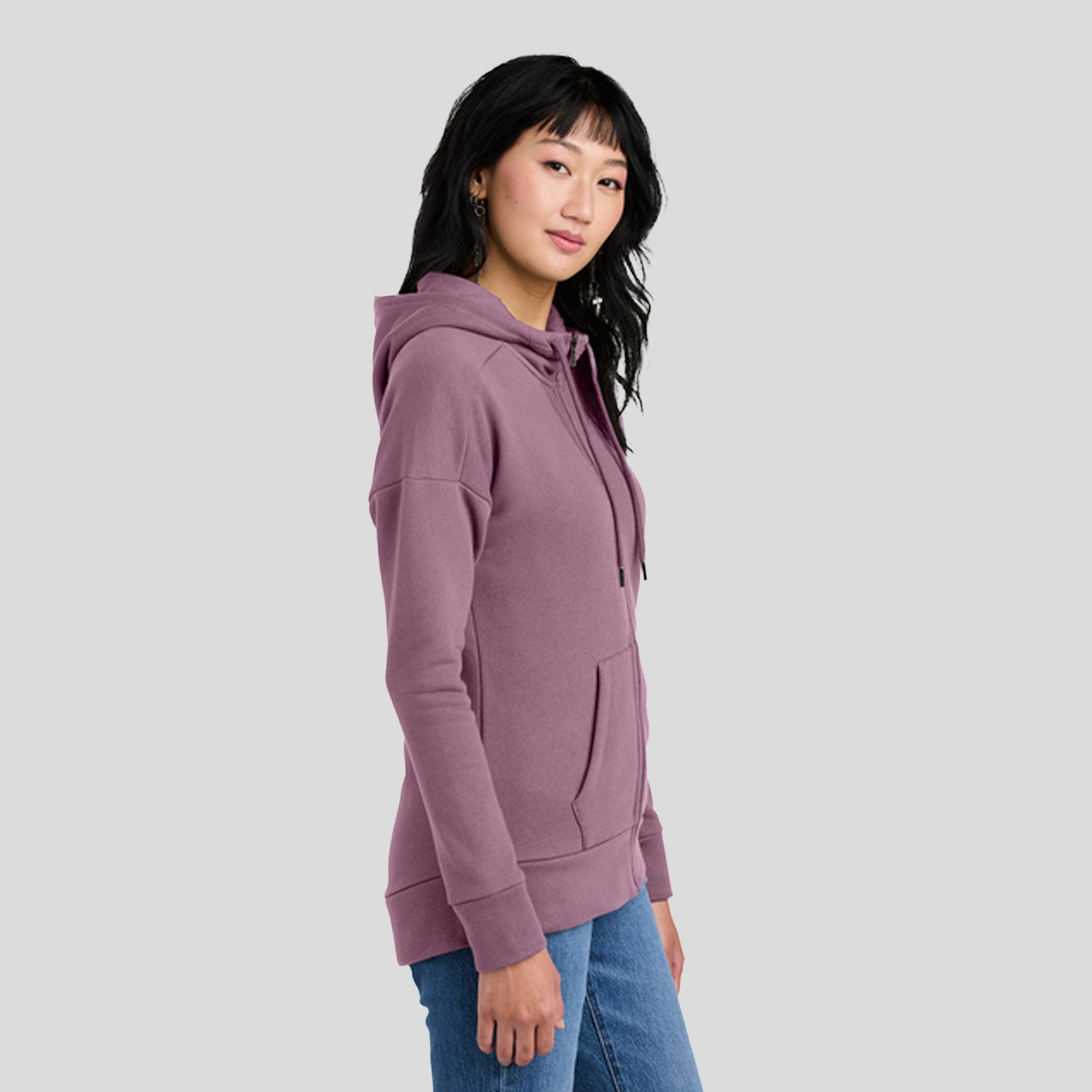 Womenโs Perfect Weightยฎ Fleece Drop Shoulder Full-Zip Hoodie | Orchid Haze