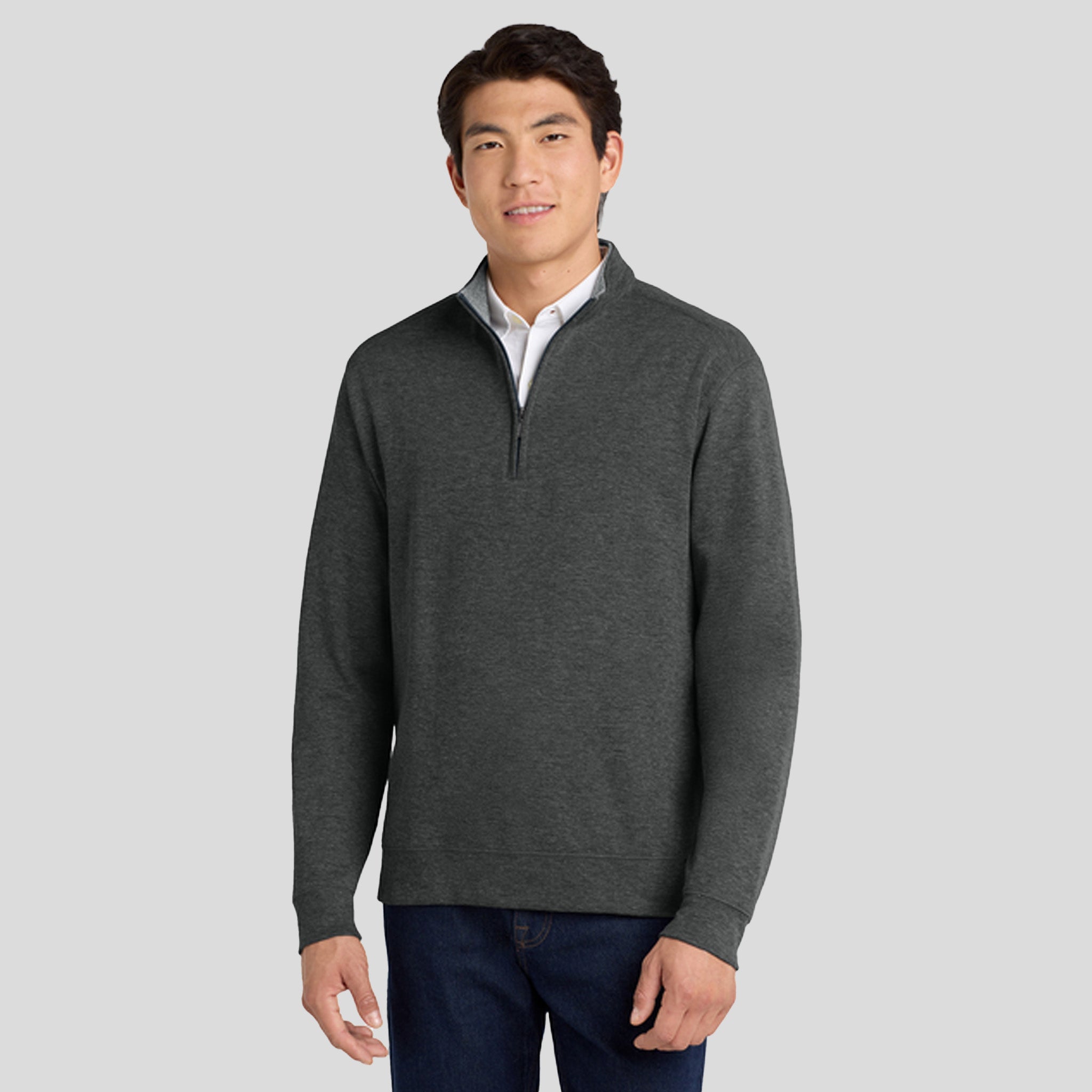 Interlock 1/4-Zip | Charcoal Heather/Medium Heather Grey