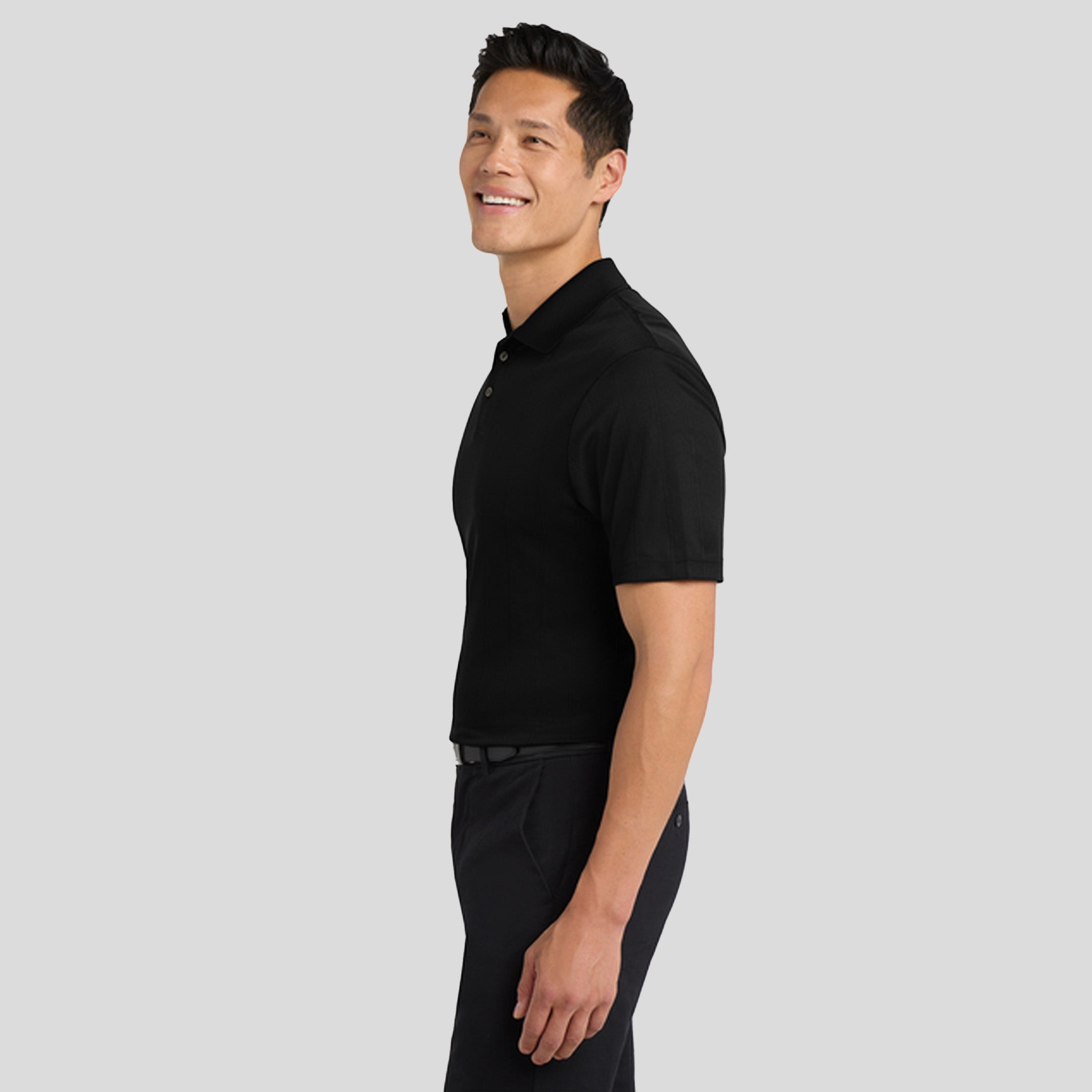 Performance Fine Jacquard Polo | Black