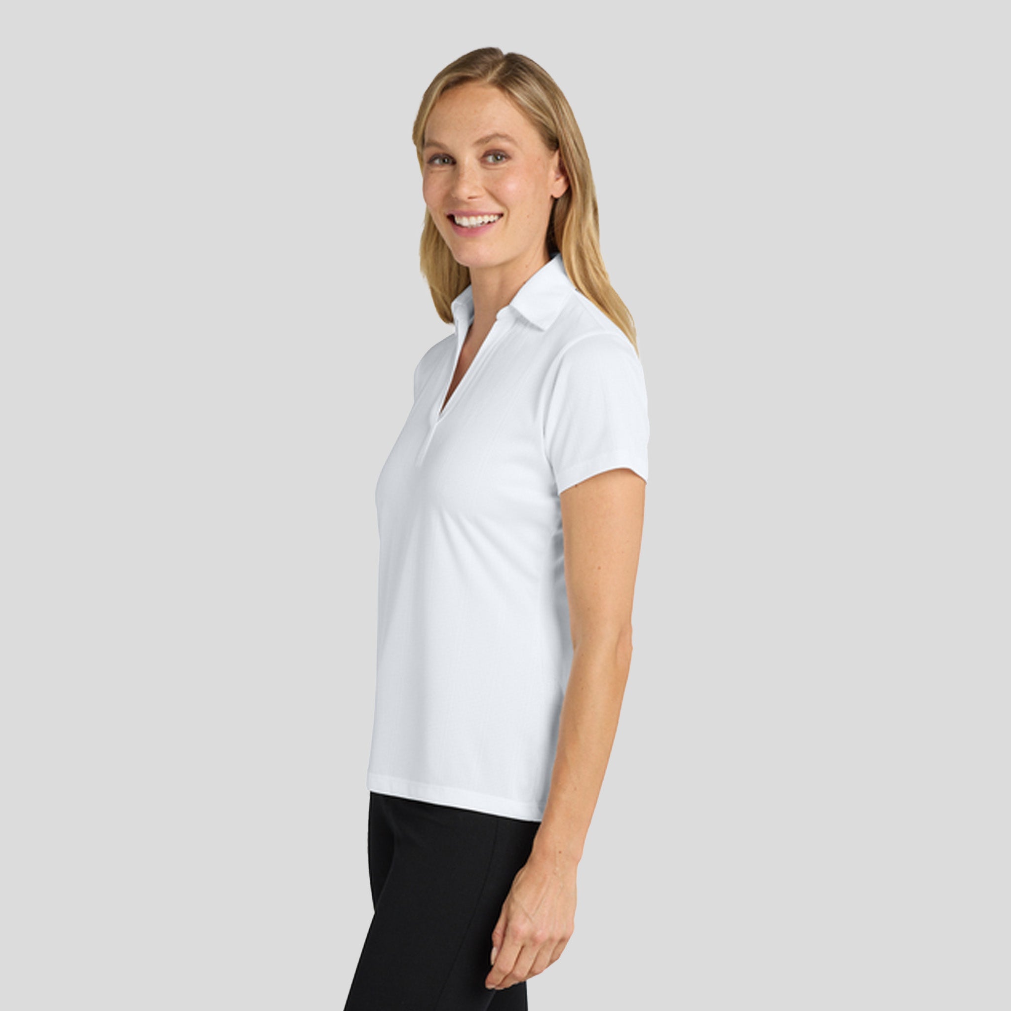 Women's Performance Fine Jacquard Polo | White