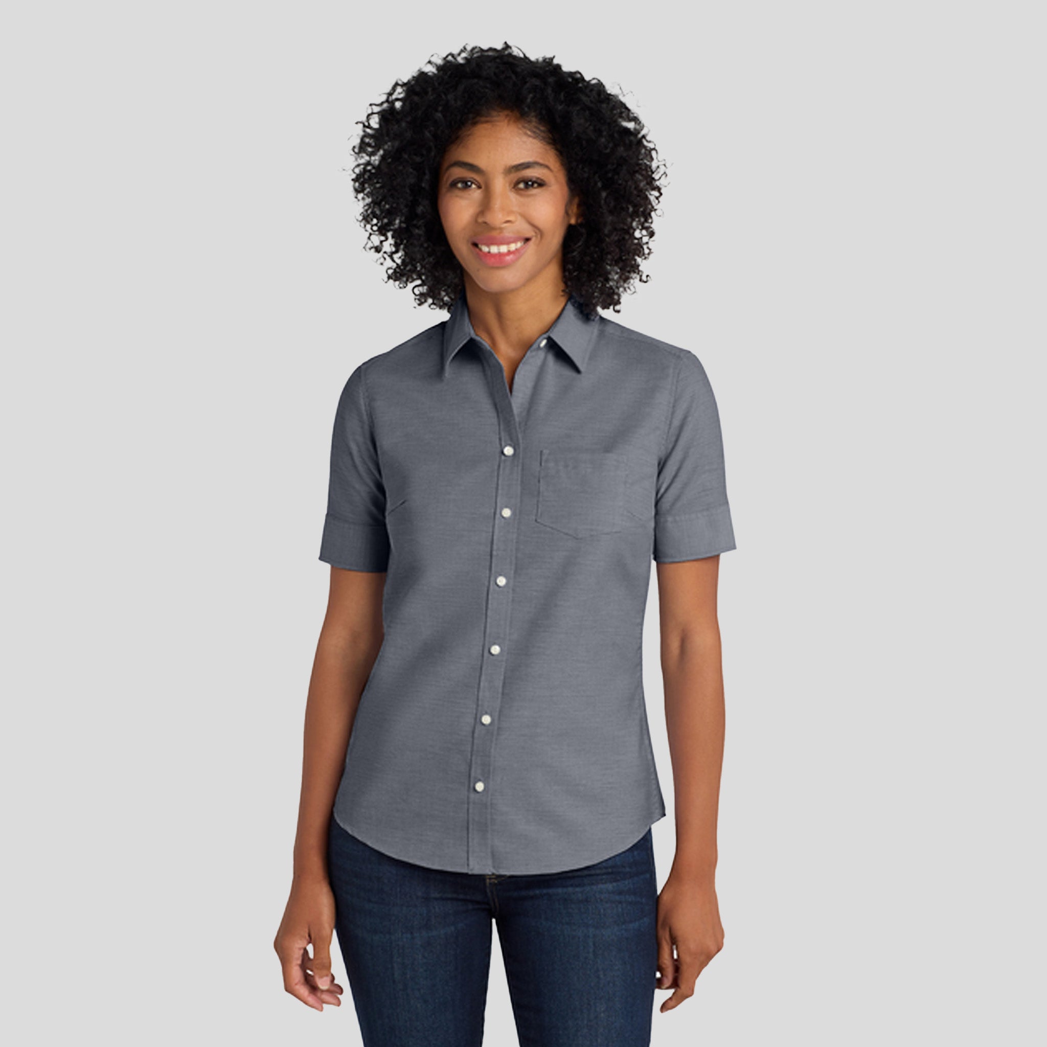 Women's Short Sleeve SuperProβ’ Oxford Shirt | Black