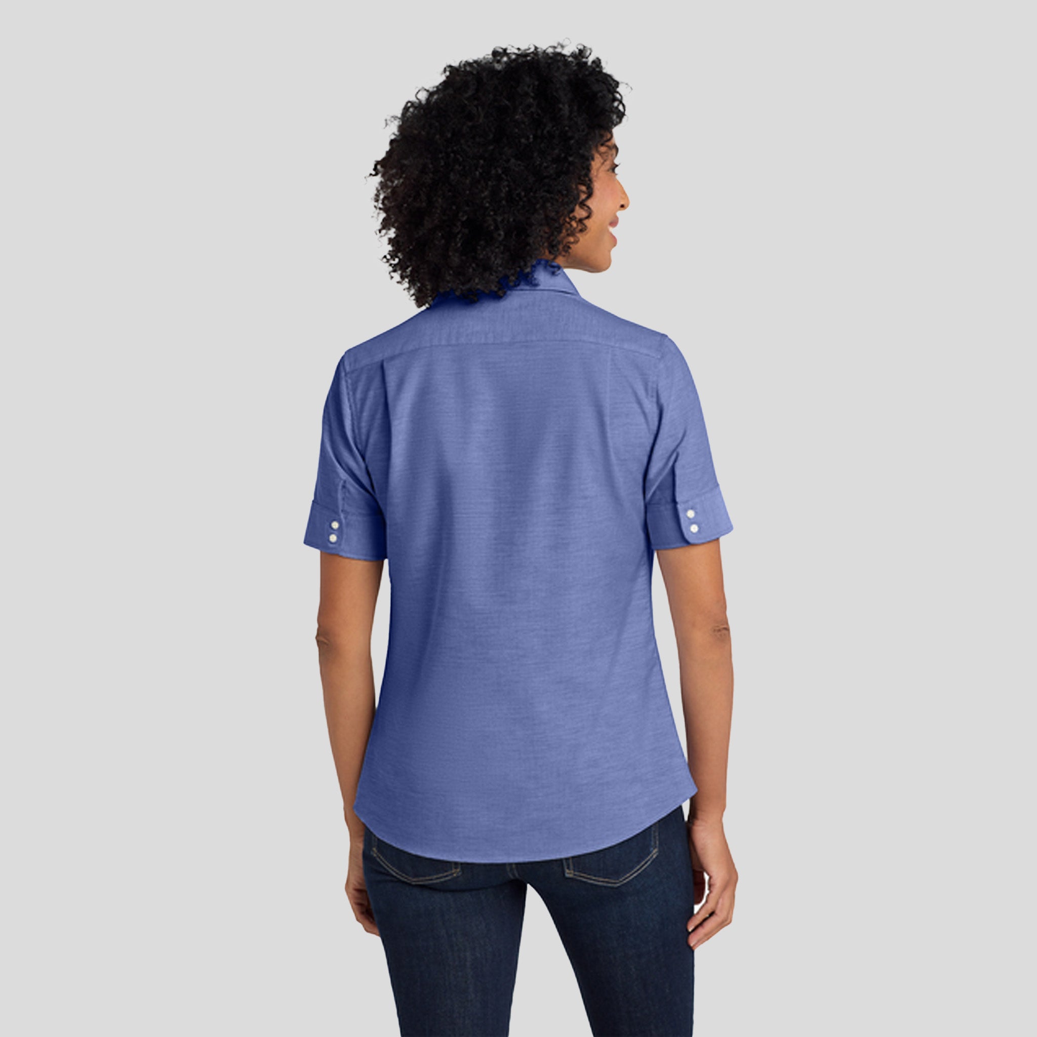 Women's Short Sleeve SuperProβ’ Oxford Shirt | Navy