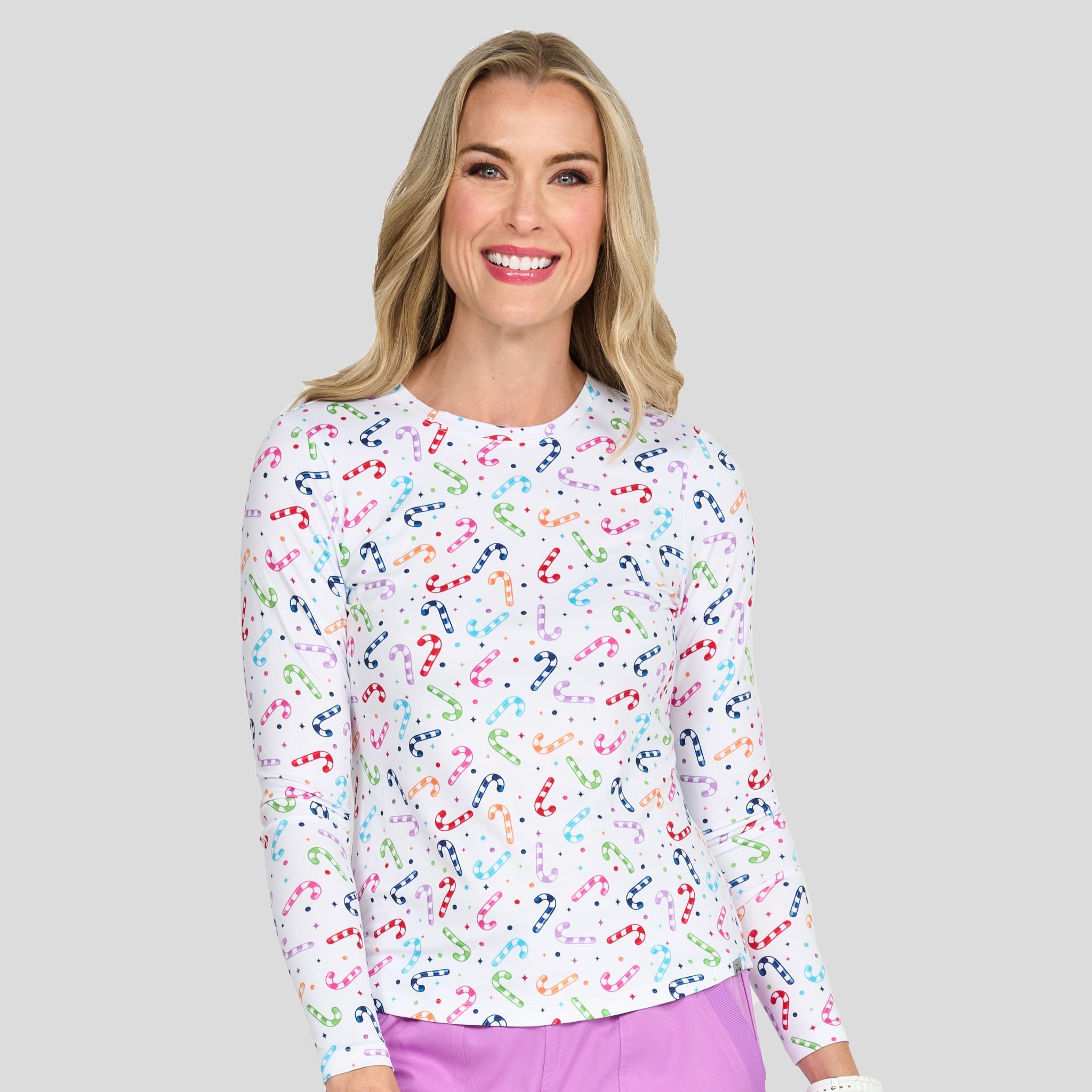 Bella Brushed Knit Printed Tee | Candy Cane Wishes