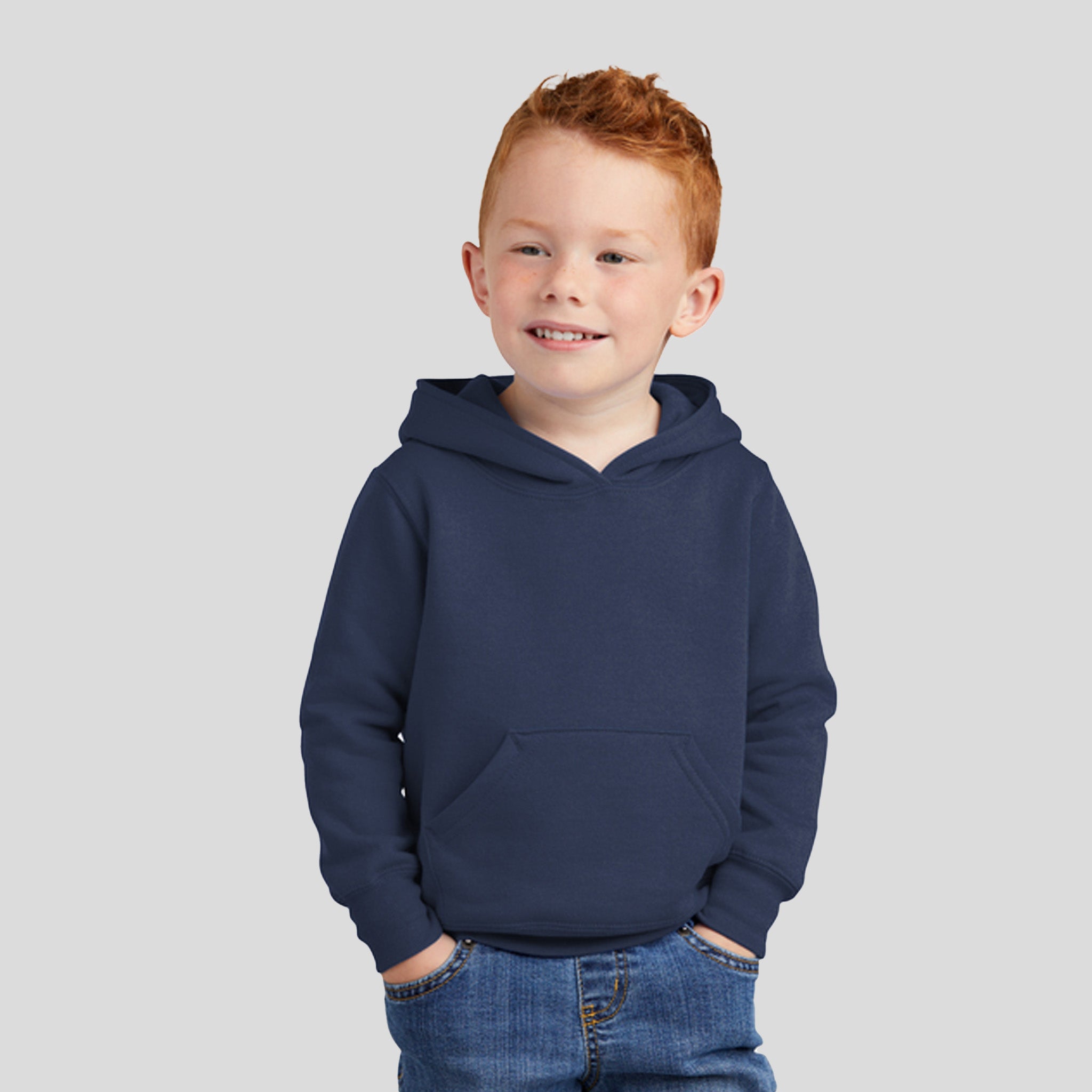 Toddler Core Fleece Pullover Hooded Sweatshirt | Navy