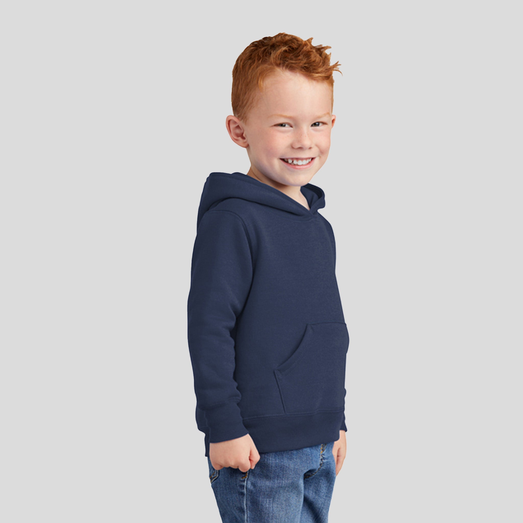 Toddler Core Fleece Pullover Hooded Sweatshirt | Navy