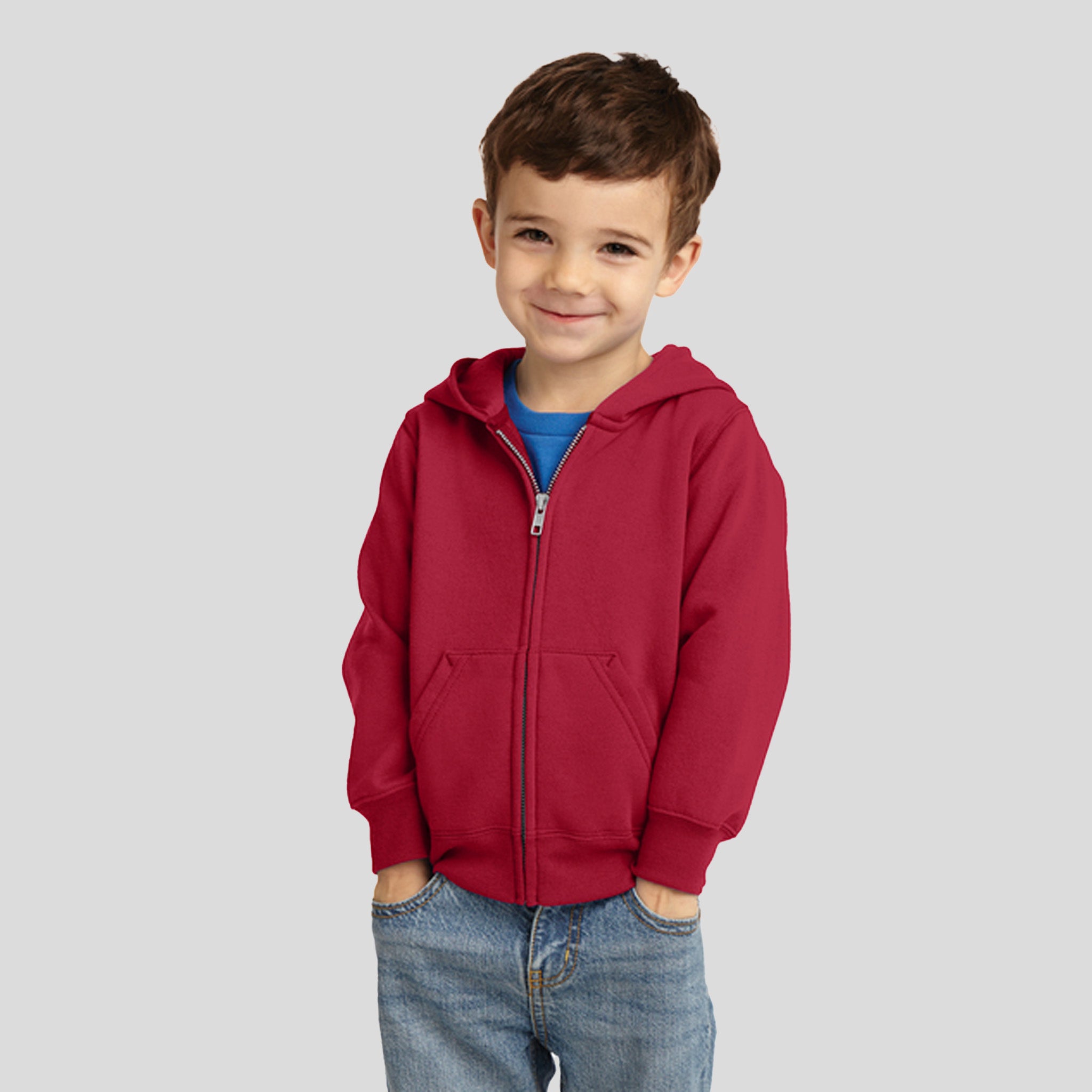Toddler Core Fleece Full-Zip Hooded Sweatshirt | Red