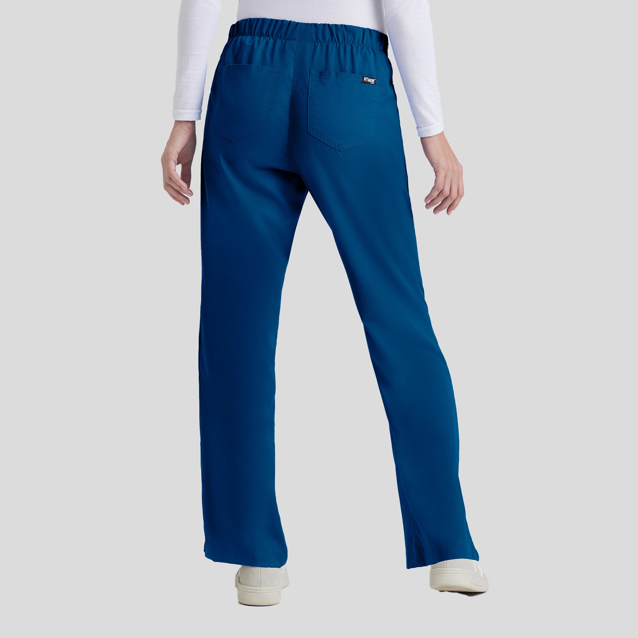 Riley 5-Pocket Mid-Rise Flared Leg Scrub Pant | Indigo