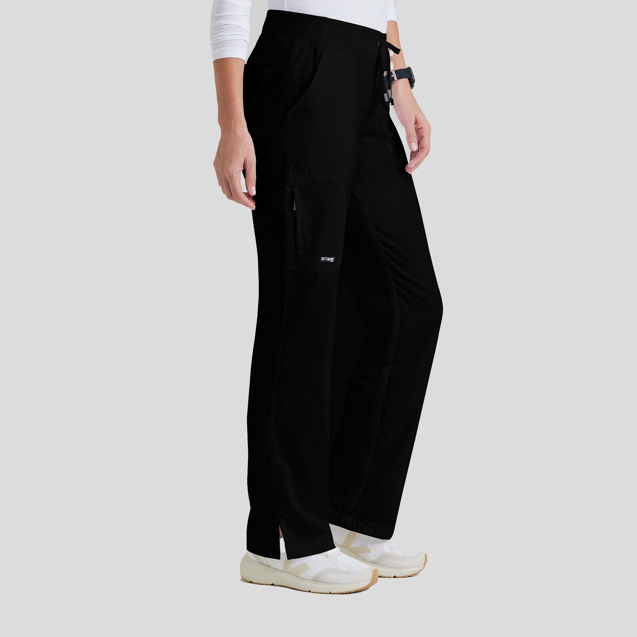 Mia 6-Pocket Low-Rise Straight Leg Scrub Pant | Black