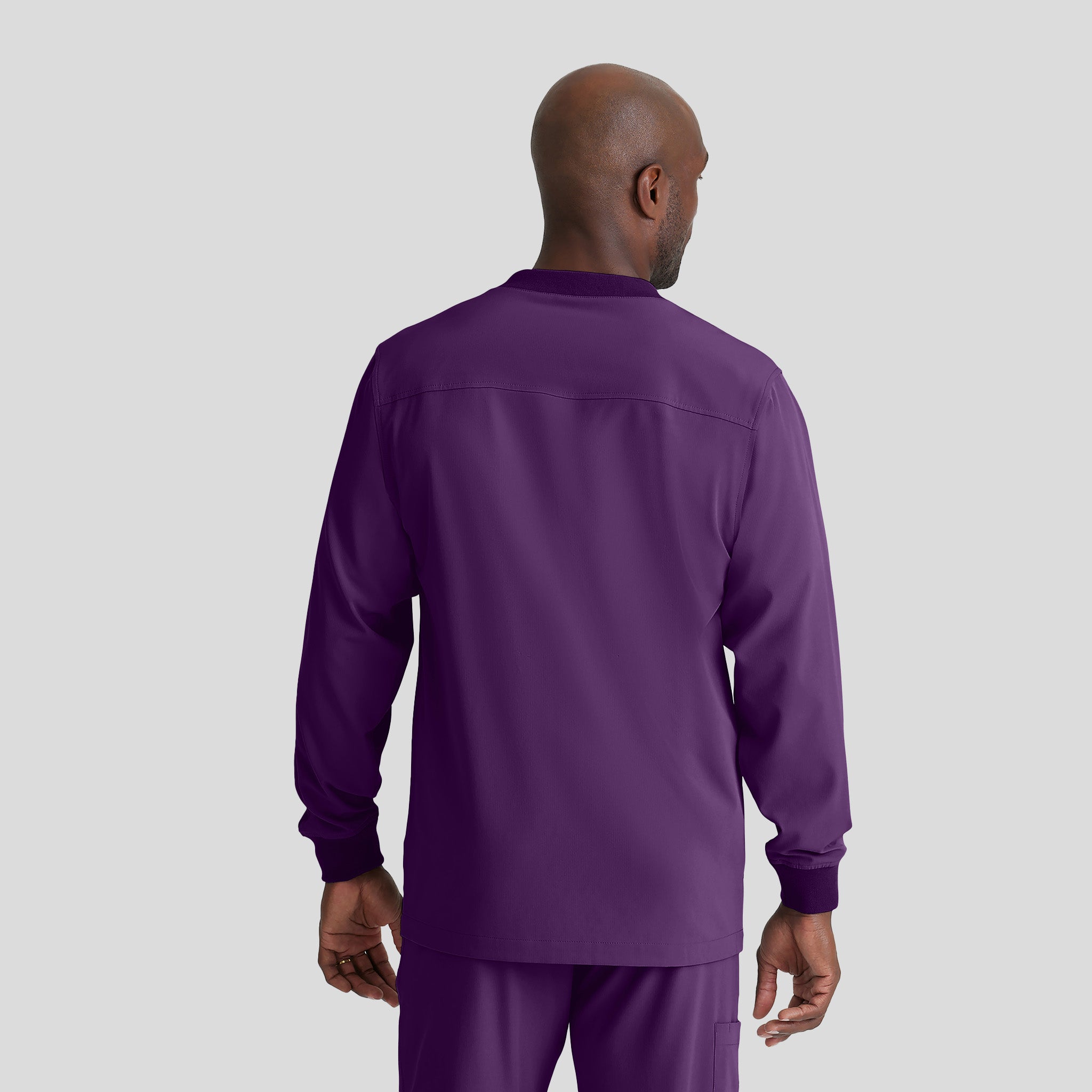 Men's Structure 3-Pocket Crewneck Warmup Scrub Jacket | Eggplant