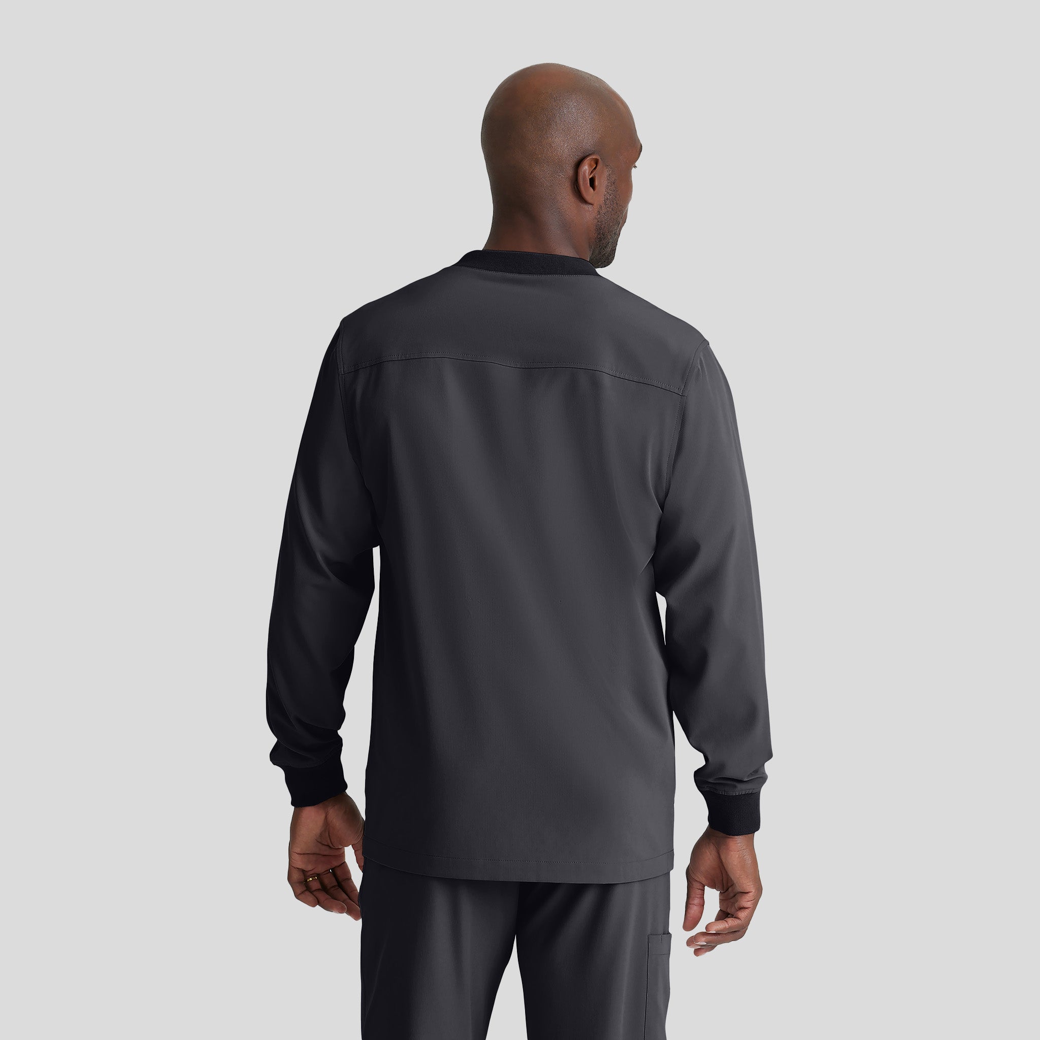 Men's Structure 3-Pocket Crewneck Warmup Scrub Jacket | Pewter
