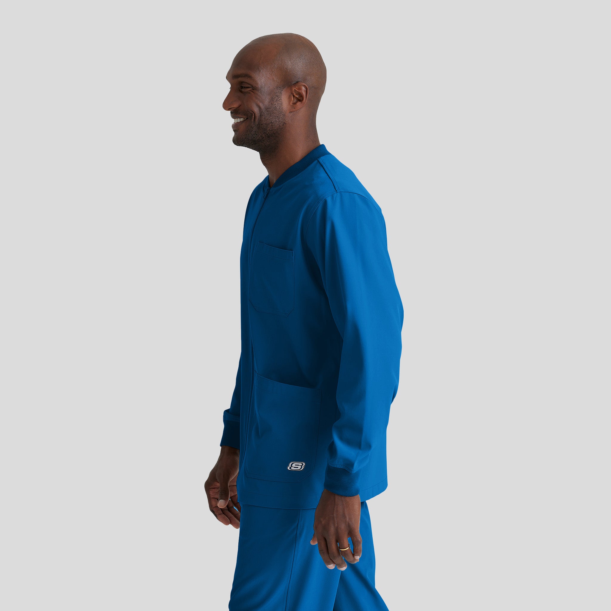 Men's Structure 3-Pocket Crewneck Warmup Scrub Jacket | Royal