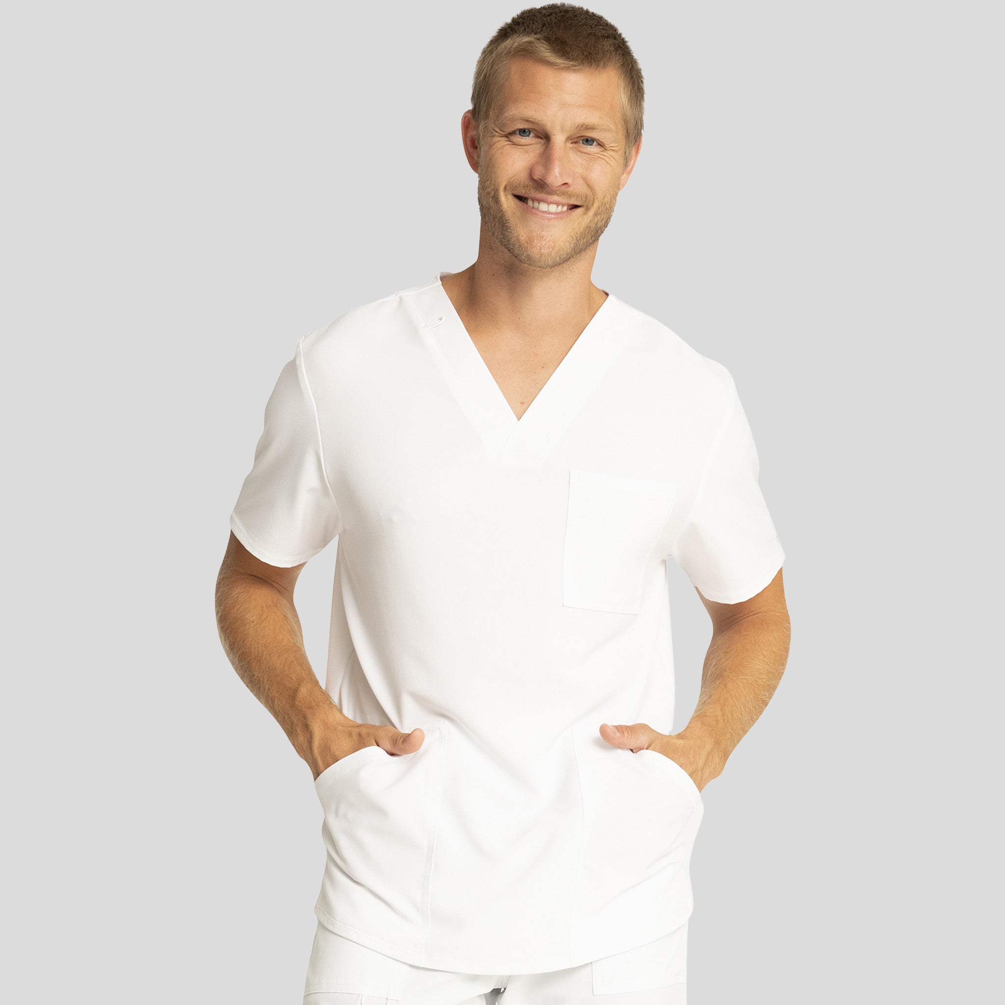 Men's V-Neck Top | White