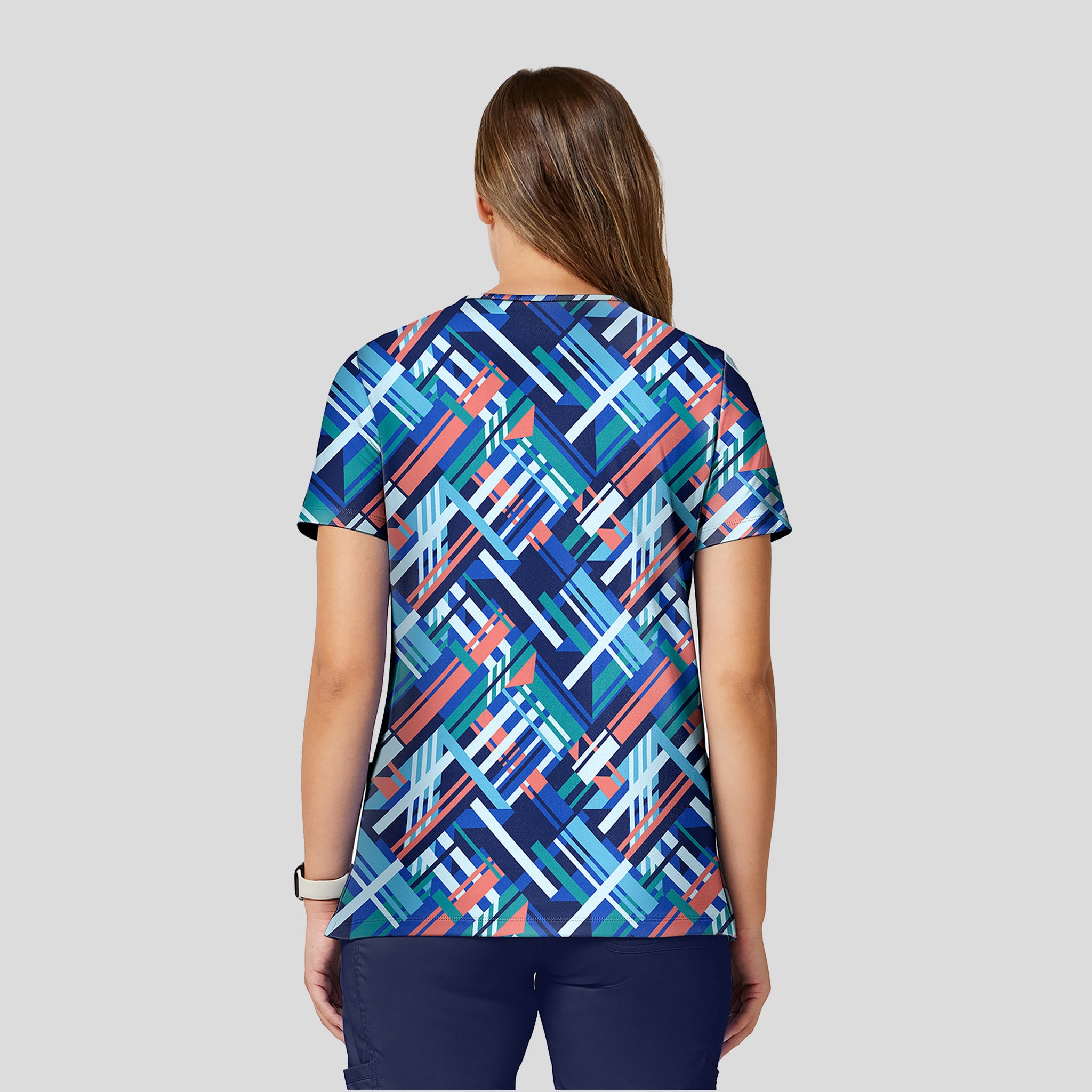 2 Pocket Print Top | Bright GEO