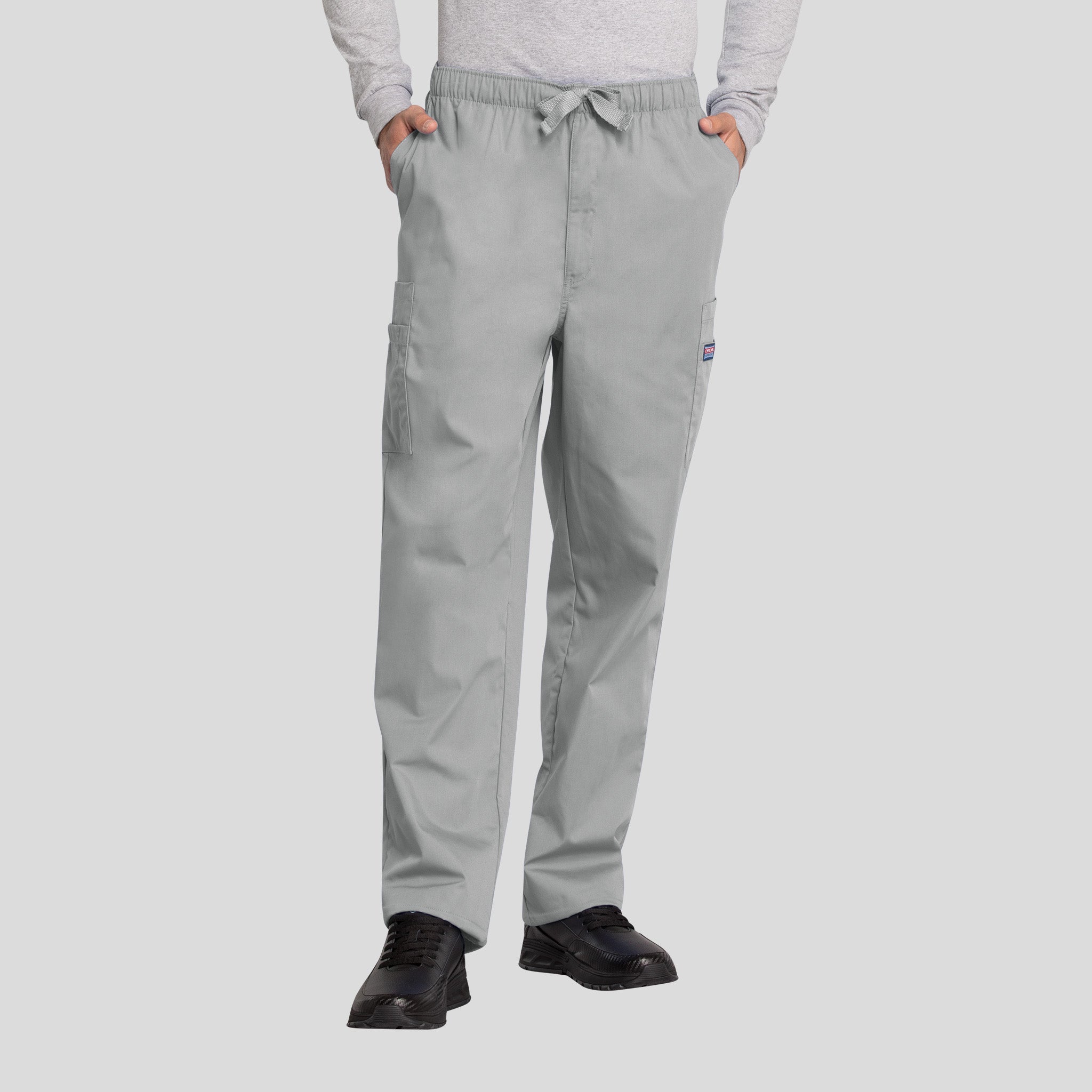 Men's Drawstring Cargo Scrub Pant | Grey