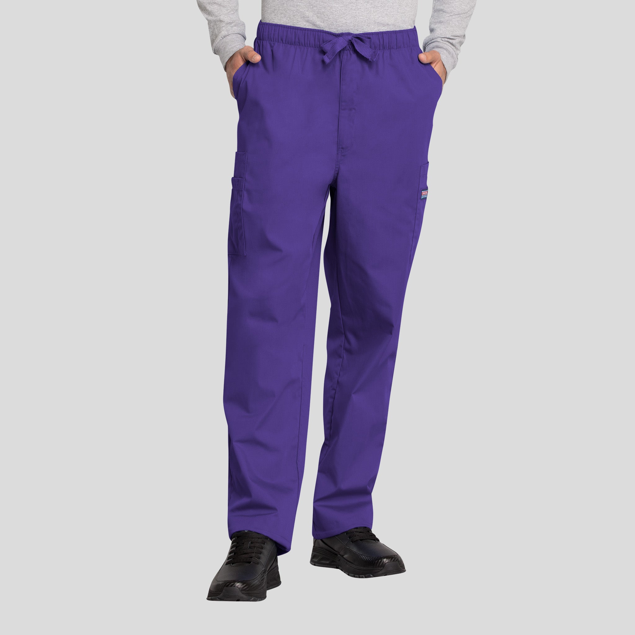 Men's Drawstring Cargo Scrub Pant | Grape
