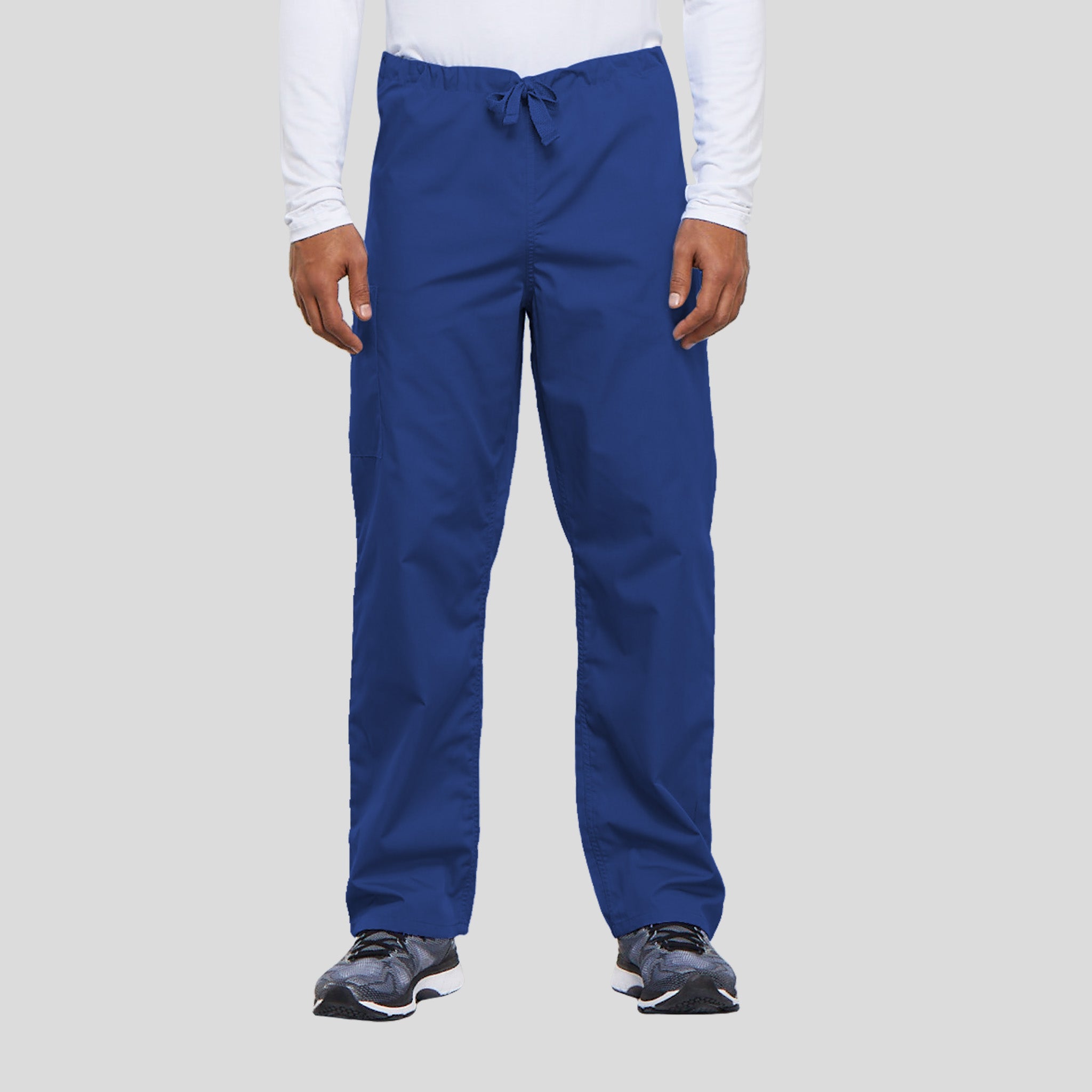 Unisex Drawstring Cargo Scrub Pant | Royal