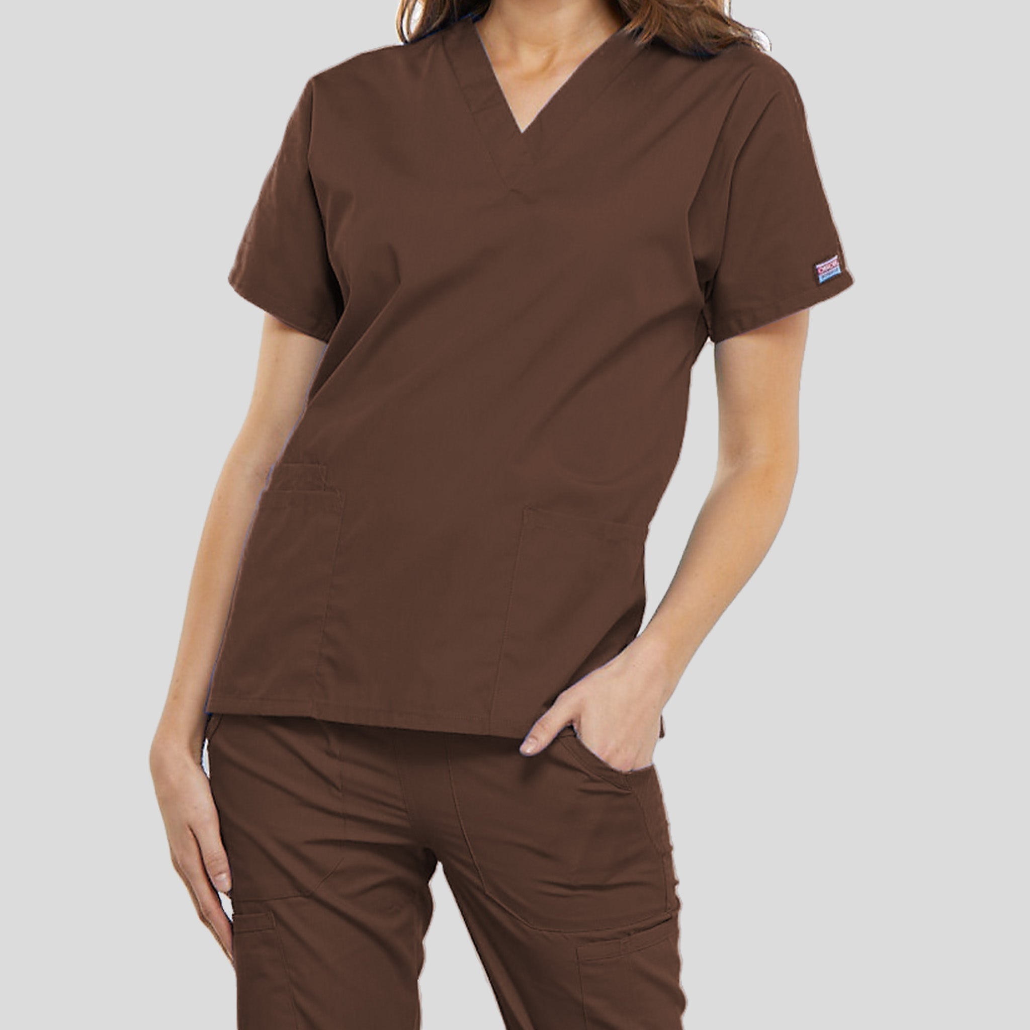 Women's V-Neck 2 Pocket | Chocolate