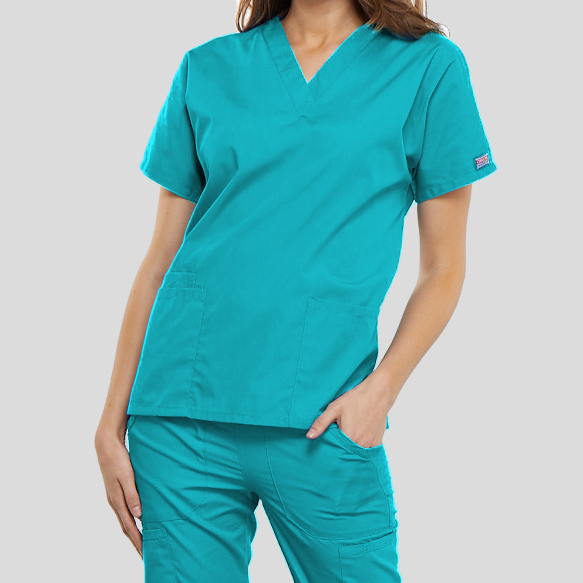 Women's V-Neck 2 Pocket | Turquoise
