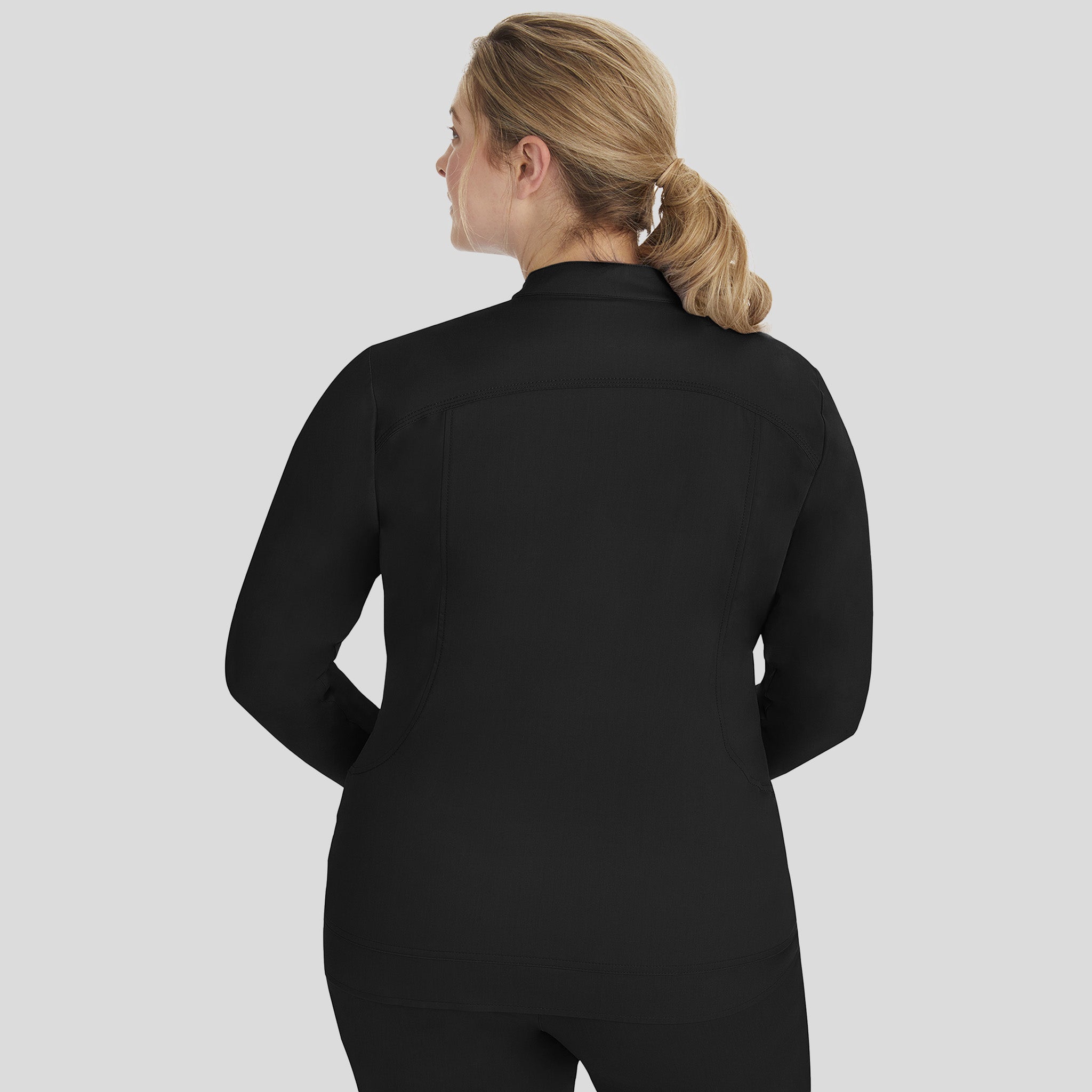 Dakota Zip Front Scrub Jacket | Black